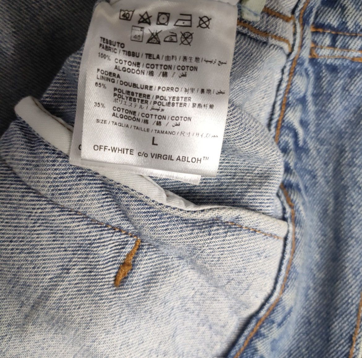Off-White Off-White Sprayed Diagonals Denim Jacket Size US L / EU 52-54 / 3 - 4 Thumbnail