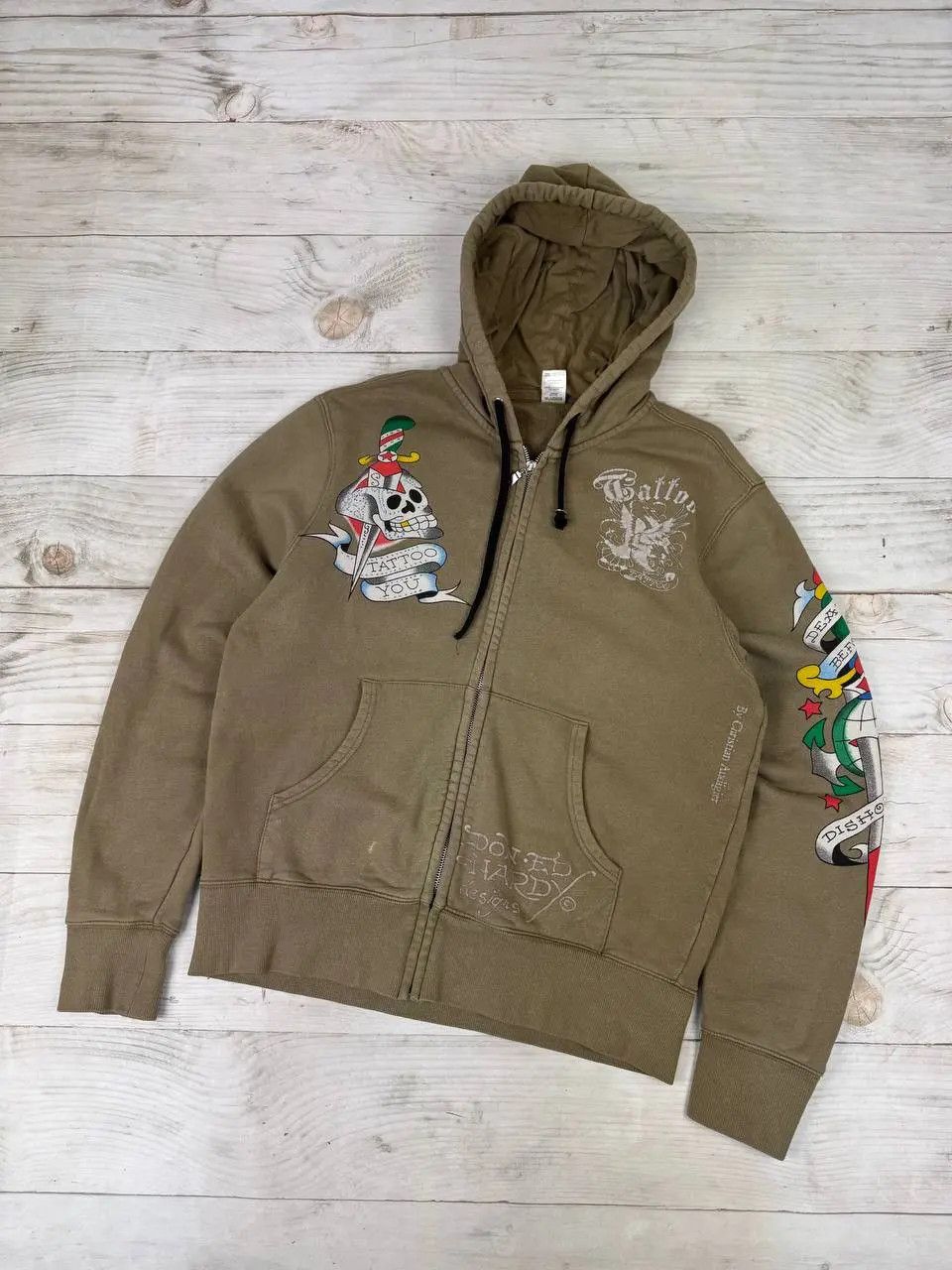 Ed Hardy Vintage Ed Hardy By Christian Audigier Hoodie Tatto Y2K 90s Size US S / EU 44-46 / 1 - 1 Thumbnail