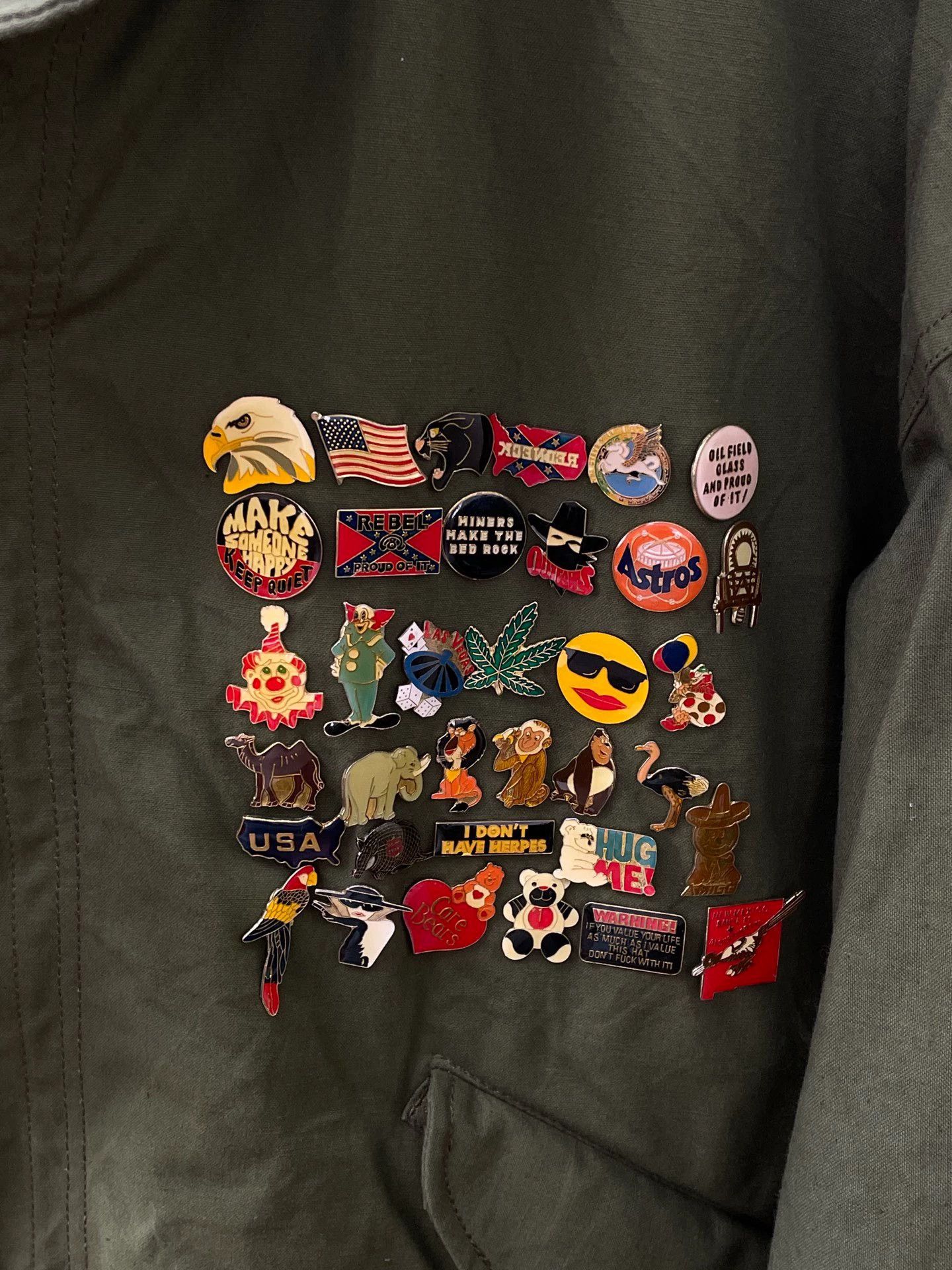READYMADE Readymade Long Fish-Tail Olive Green 30+ Badges Military Size US S / EU 44-46 / 1 - 2 Thumbnail