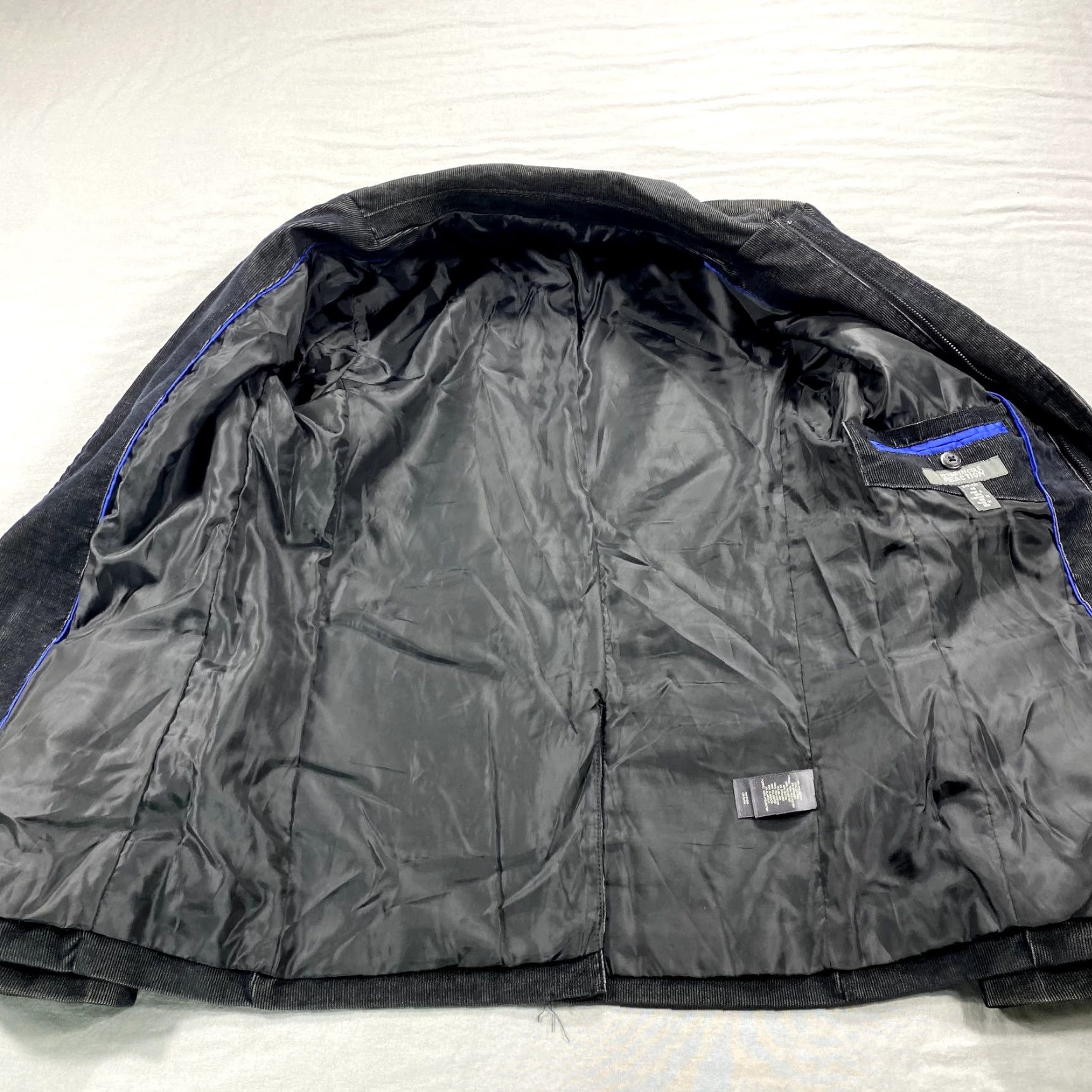 Kenneth Cole Kenneth Cole Reaction Mens Corduroy Sport Coat Jacket Black 40 Chest Small Zipper 2-Button Single-Breasted Coat & Suit Jacket Size 36R - 3 Thumbnail