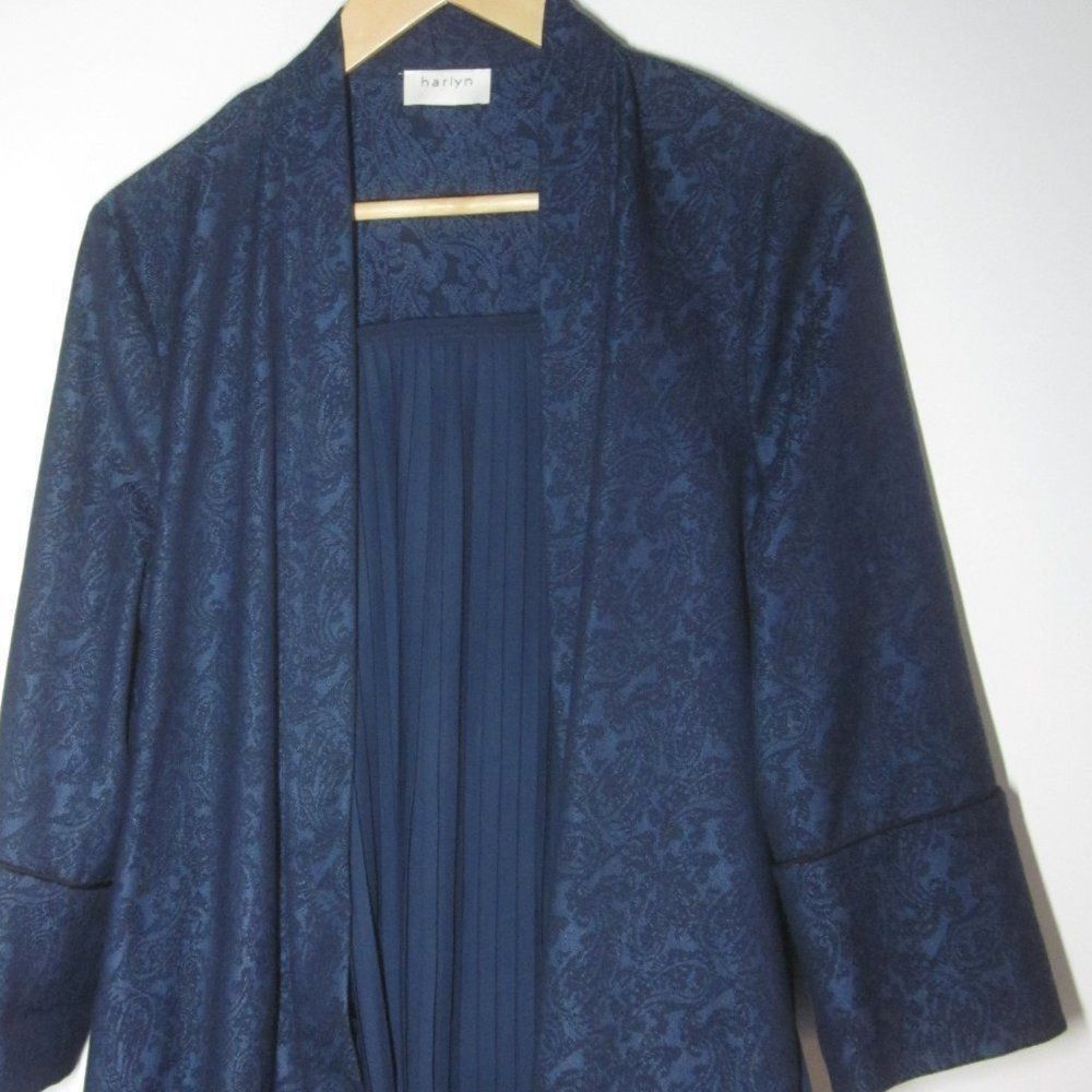 Anthropologie Anthropologie Harlyn Jacket Blue Brocade with Pleated Back S Size M / US 6-8 / IT 42-44 - 8 Thumbnail