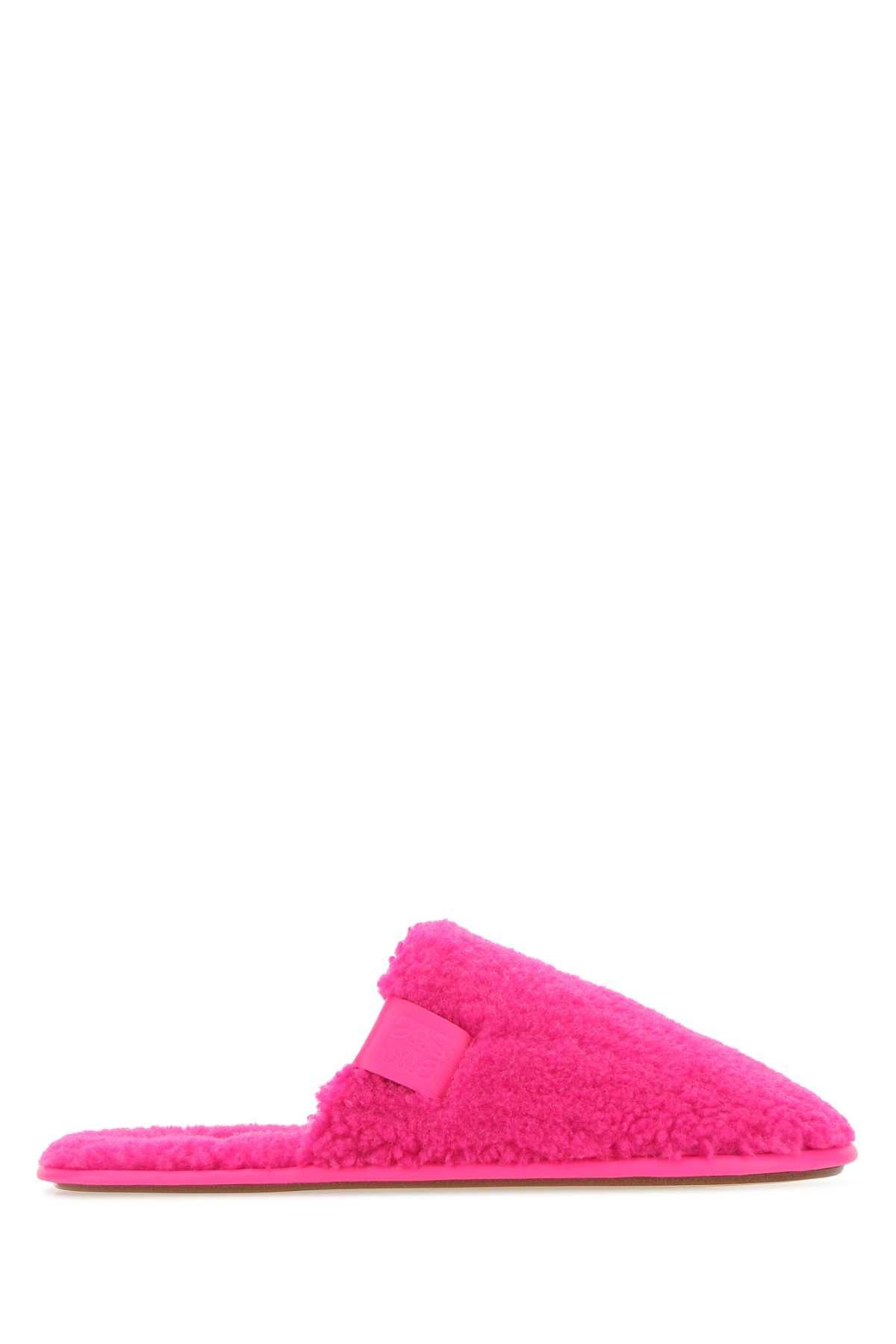 image of Loewe Fluo Pink Eco Shearling Slippers, Men's (Size 9)