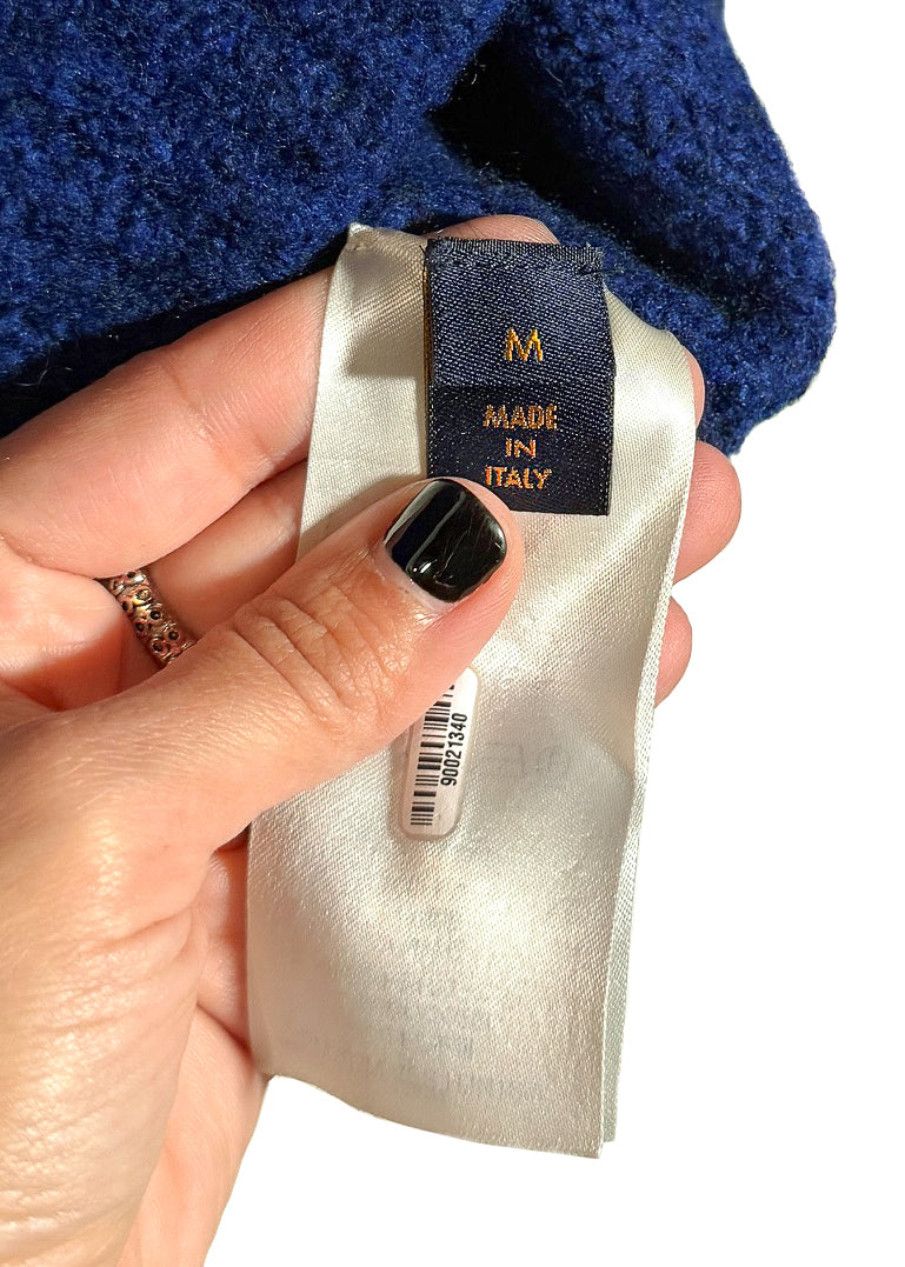 Louis Vuitton Louis Vuitton 2020 Blue Intersia LV Logo Sweater Size US M / EU 48-50 / 2 - 6 Thumbnail