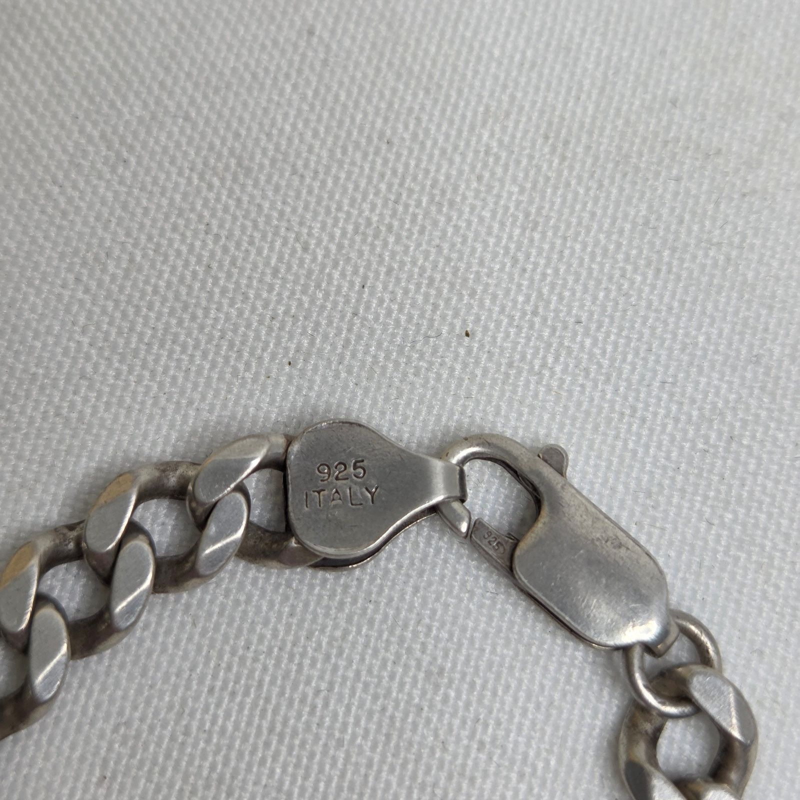 Sterling Silver Sterling Silver Textured Curb Chain Bracelet Italy .925 7.5" Size ONE SIZE - 5 Thumbnail