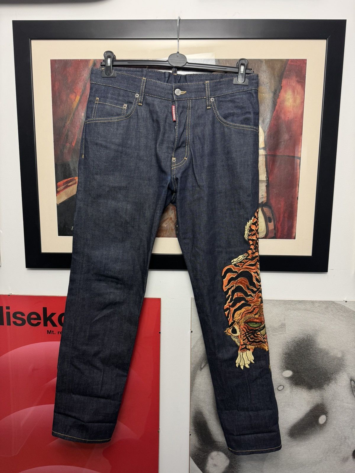 Dsquared2 Dsquared2 Run Dan Jean Tiger Patch Designer Denim Luxury Size US 32 / EU 48 - 1 Thumbnail