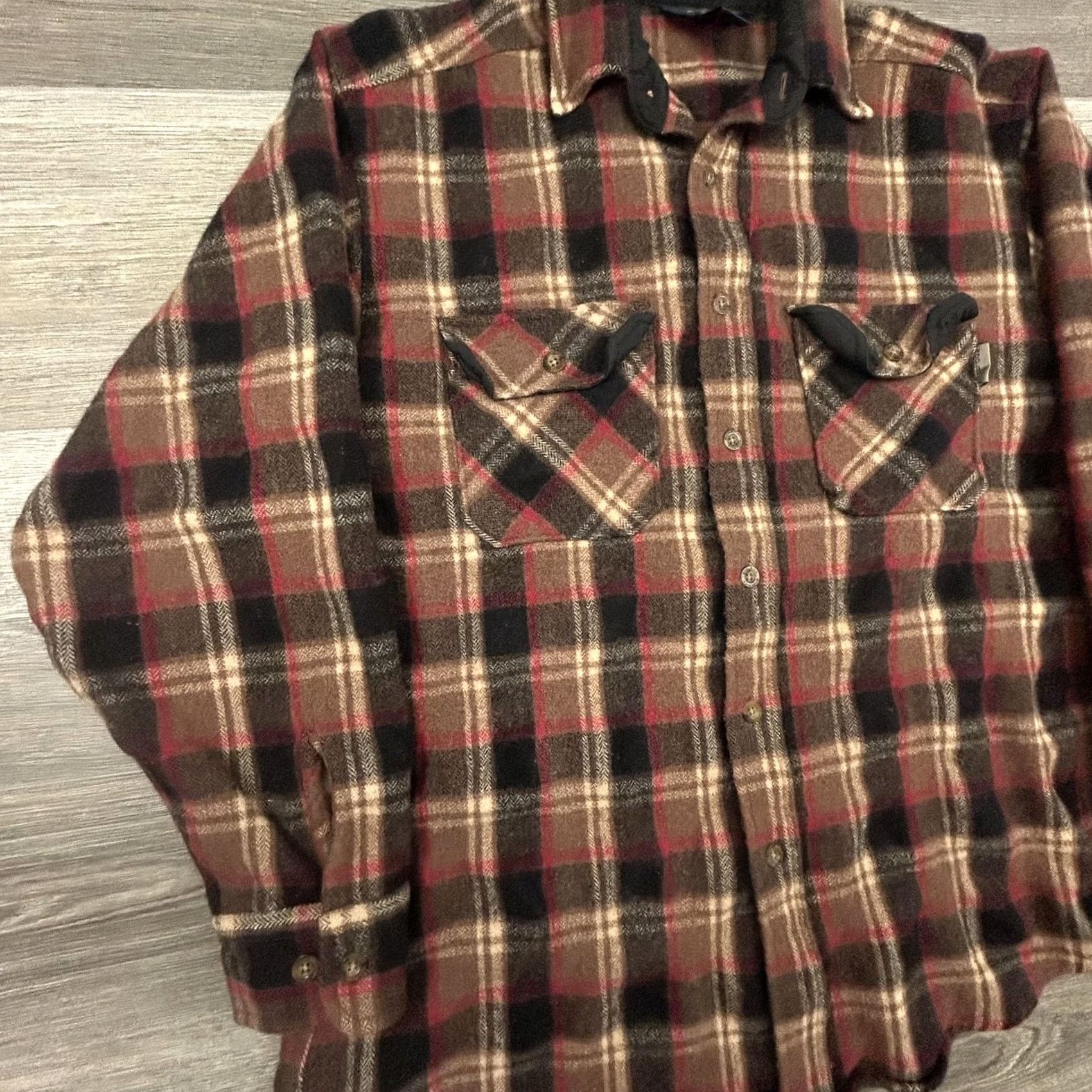 Vintage VINTAGE Woolrich Flannel Shirt Mens M Brown Red Plaid Button Up Wool 90s Size US M / EU 48-50 / 2 - 3 Thumbnail