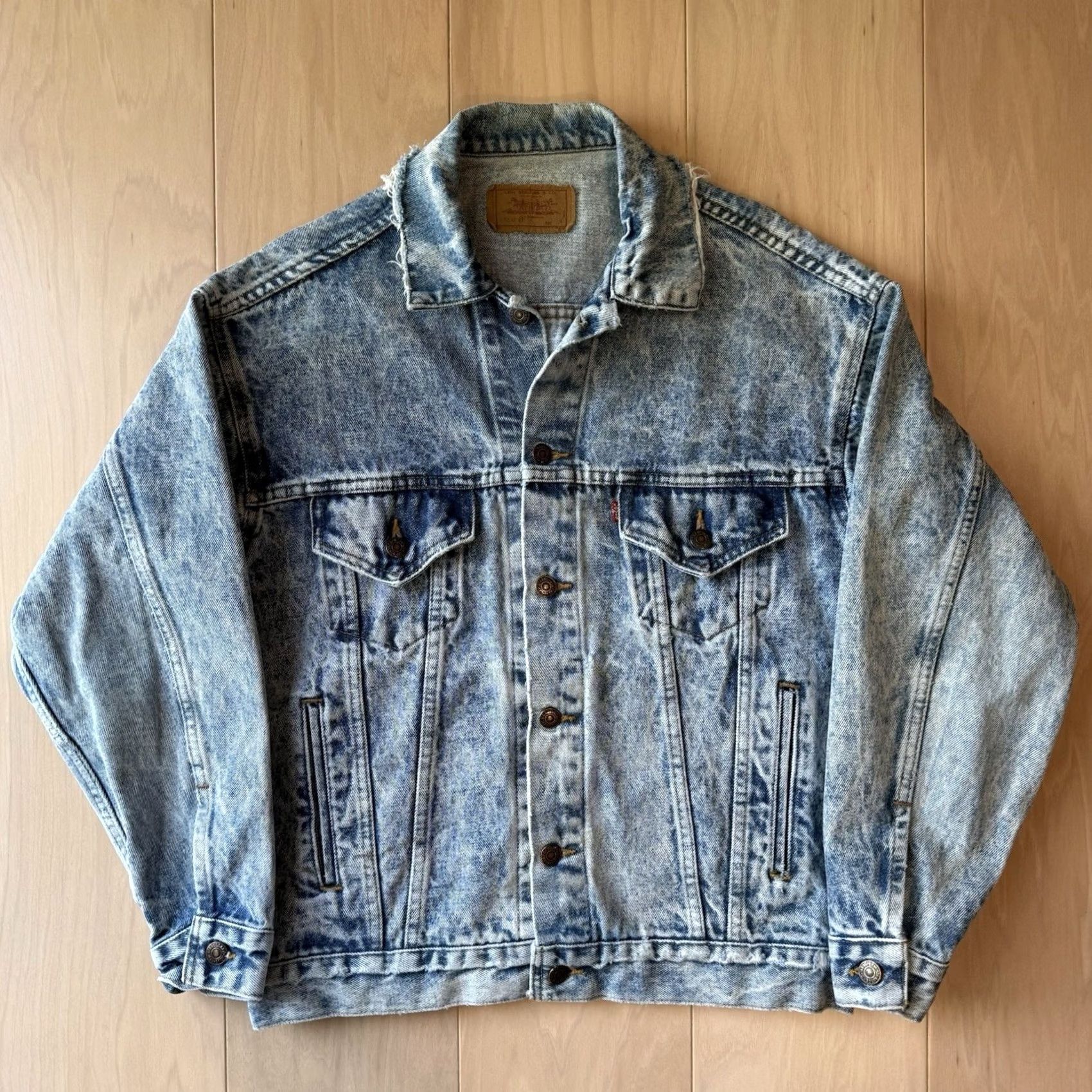 Levi's VINTAGE Levi's Denim Jacket Small Blue Acid Wash Trucker Made USA 80s Workwear Size US S / EU 44-46 / 1 - 2 Thumbnail