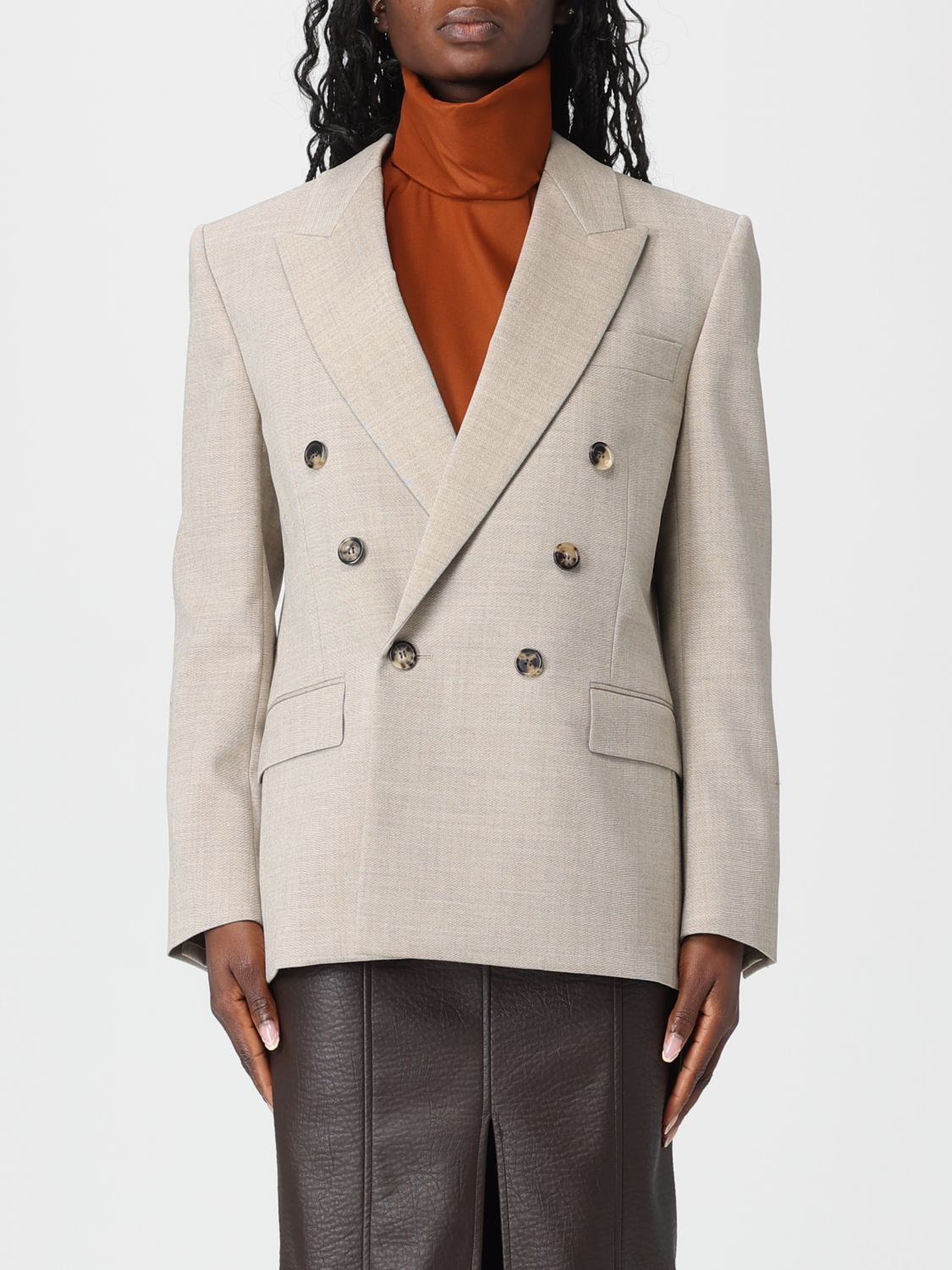 Saint Laurent Paris Saint Laurent Jacket Woman Beige Size XXS / US 00 / IT 34 - 1 Thumbnail