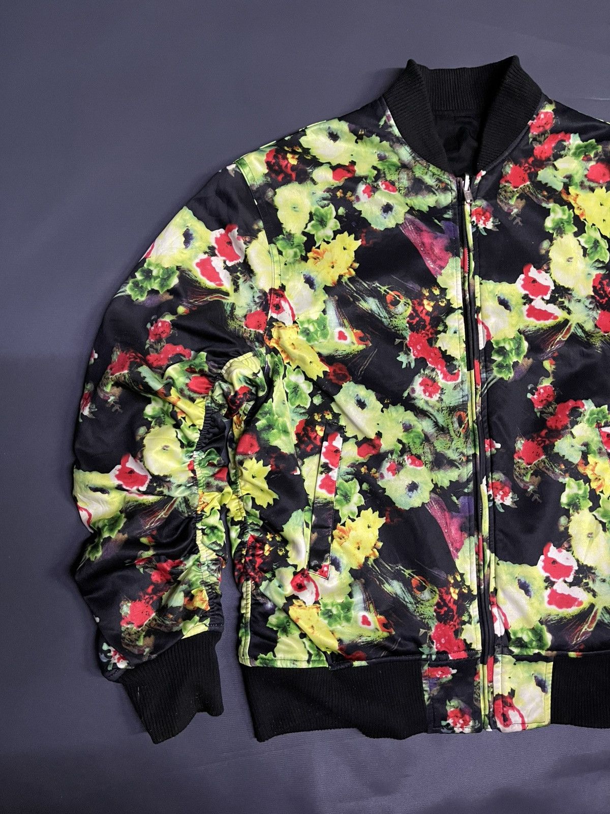 Designer × Japanese Brand RARE Designer Sureve Flora Black Over Print Bomber Jacket Size US L / EU 52-54 / 3 - 4 Thumbnail