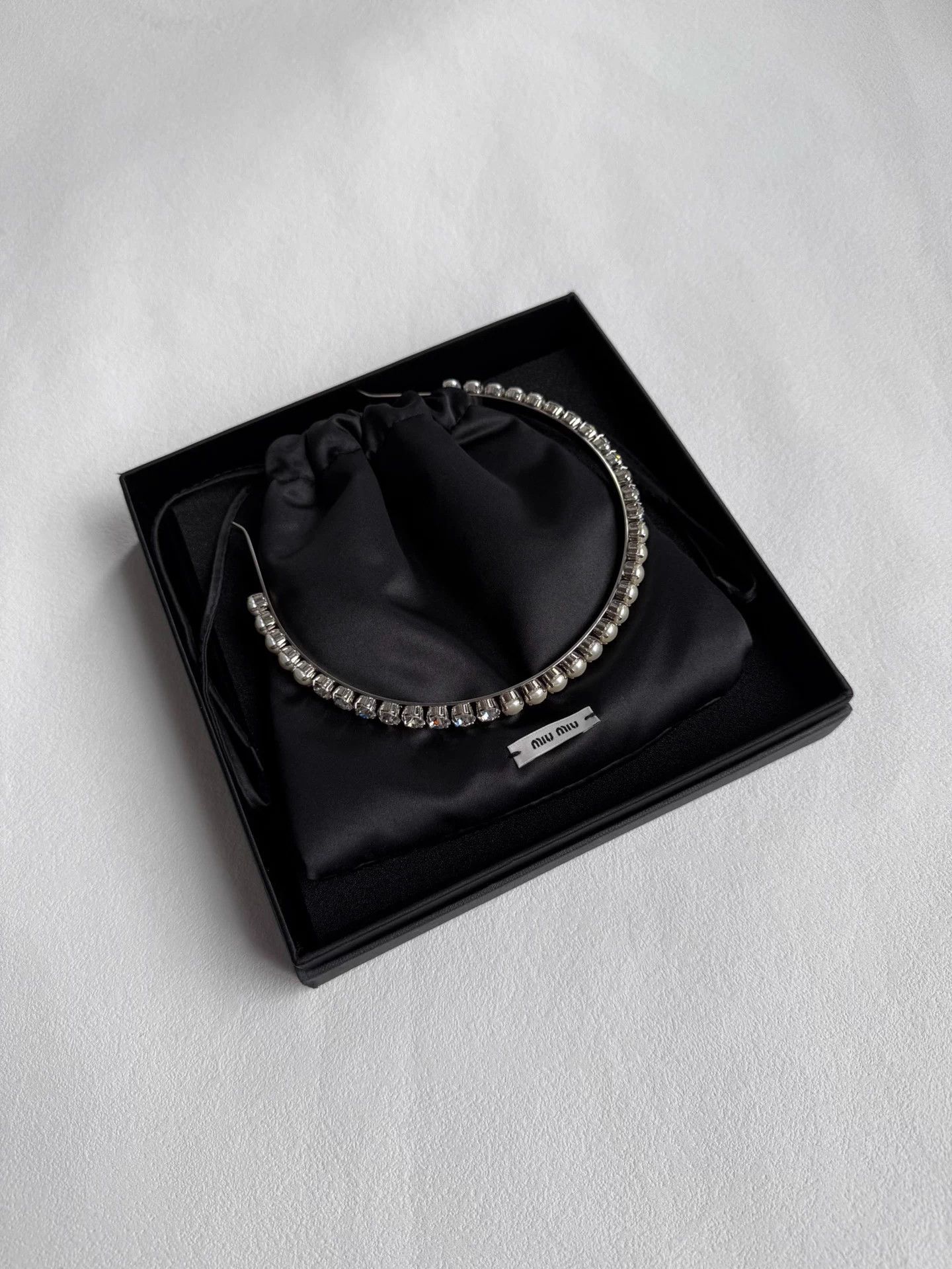 Miu Miu MIU MIU Metal Pearl & Crystal Headband Size ONE SIZE - 3 Thumbnail