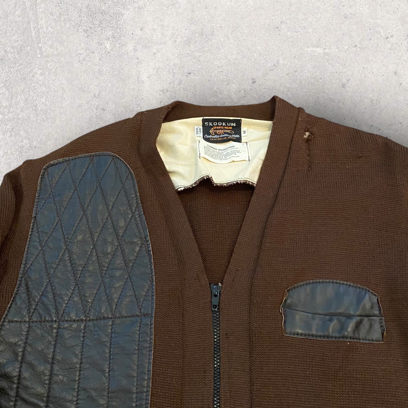 Skookum × Vintage Vintage Skookum Hunting Zip Cardigan Wool Leather Patches Size US M / EU 48-50 / 2 - 2 Thumbnail