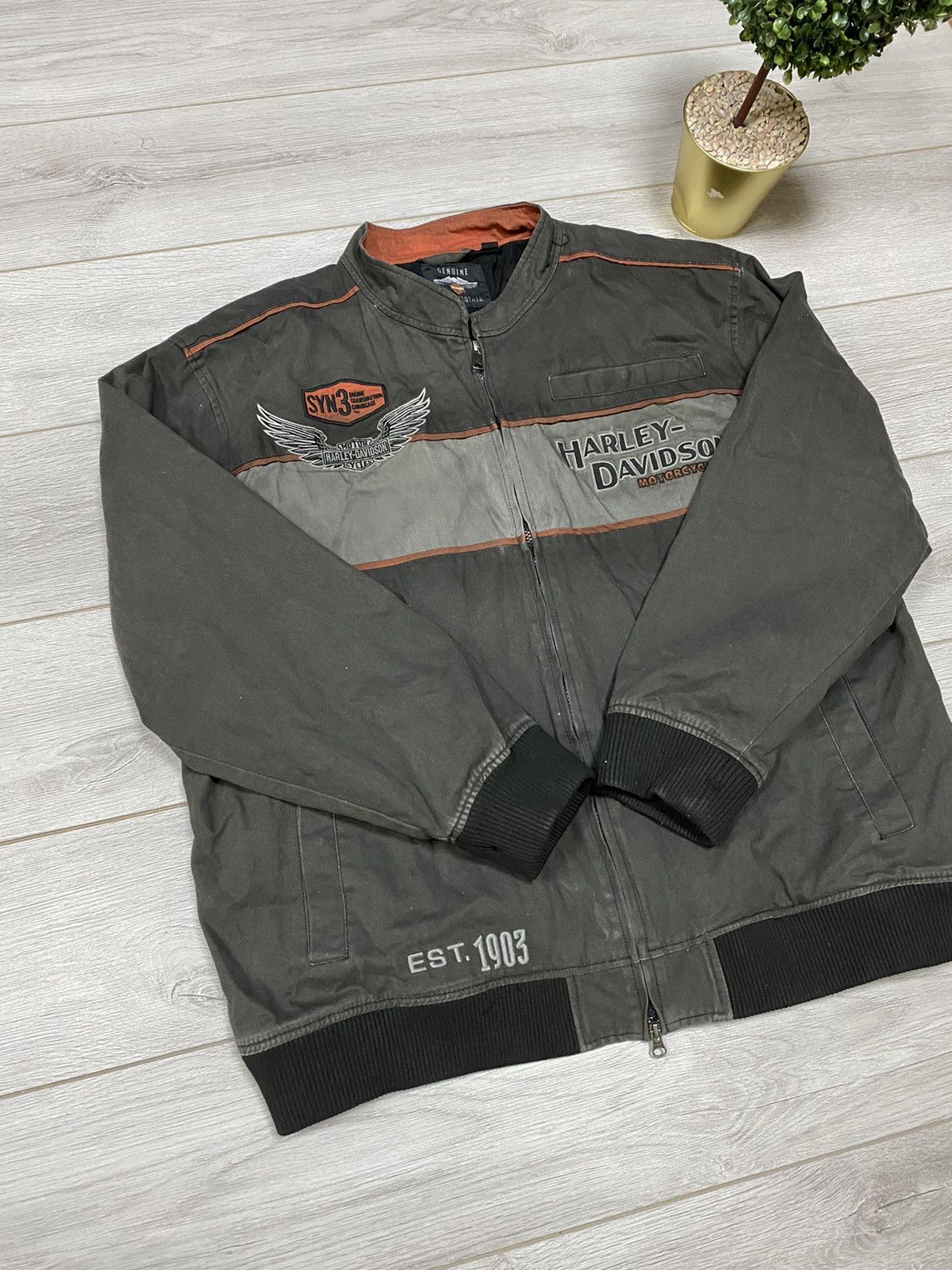 Vintage Harley Davidson 3XL vintage big logo jacket zip Size US XXL / EU 58 / 5 - 4 Thumbnail