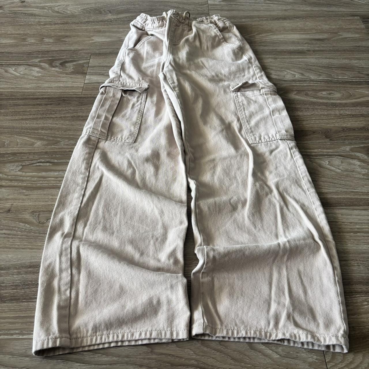 Vintage Crazy Vintage Y2K/2000s Baggy Cream Streetwear Skater Cargo Pants! Fits S Size US 28 / EU 44 - 3 Thumbnail