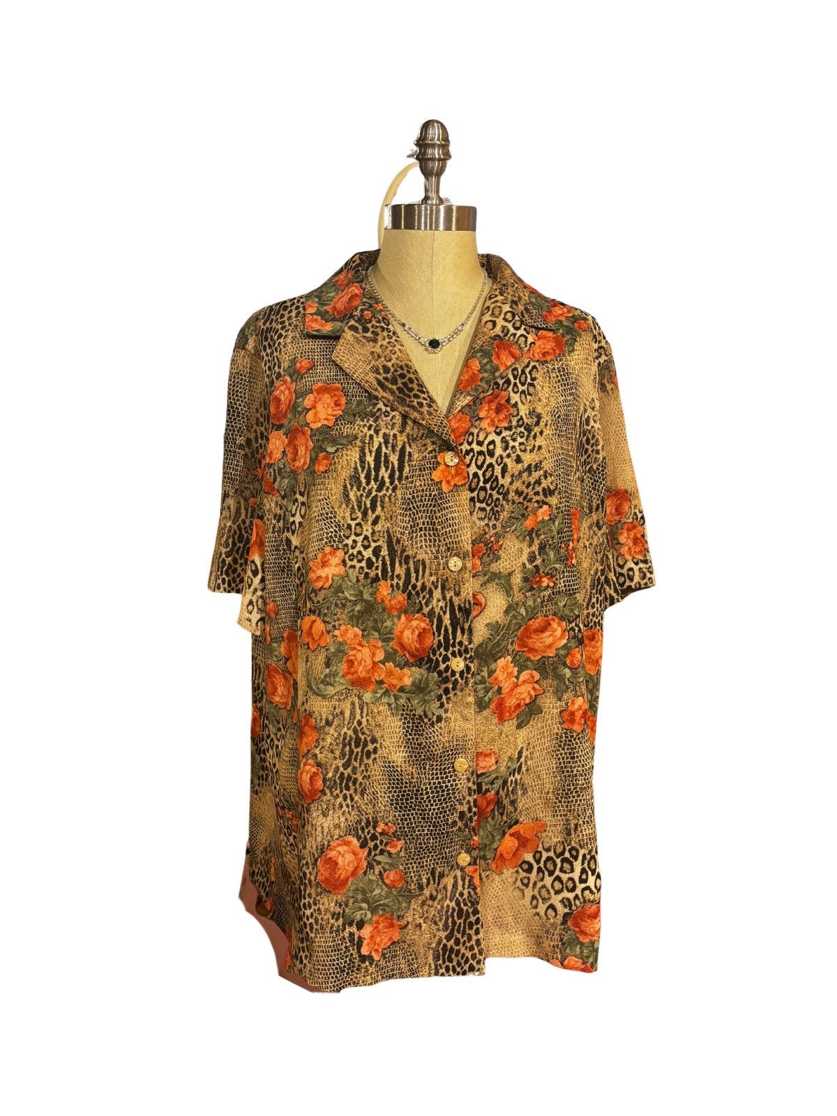 Liz Claiborne Women’s short sleeve Blouse.wt1883 Size XL / US 12-14 / IT 48-50 - 1 Thumbnail