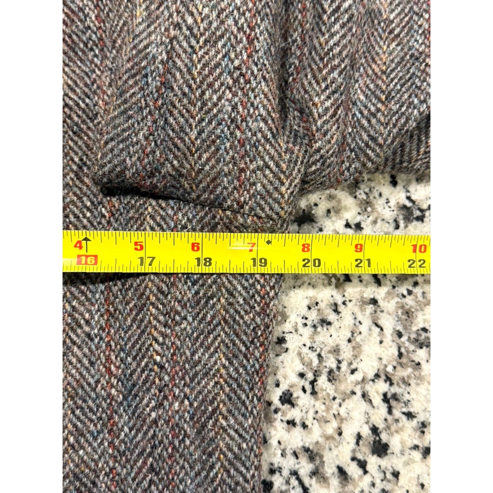 Harris Tweed Vintage Harris Tweed Blazer Sz 40 Brown Herringbone Scottish Wool Shriver Size 40R - 5 Thumbnail
