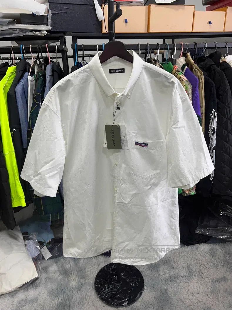 Balenciaga Balenciaga size 40 Embroidered Wave Shirt Size US M / EU 48-50 / 2 - 1 Thumbnail