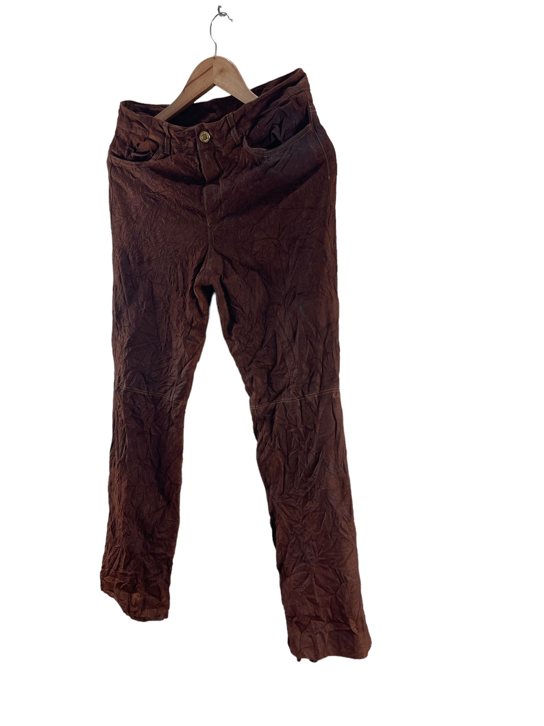 Leather × Polo Ralph Lauren Vintage Polo Ralph Lauren Monogram Goat Suede Trouser Size US 30 / EU 46 - 3 Thumbnail