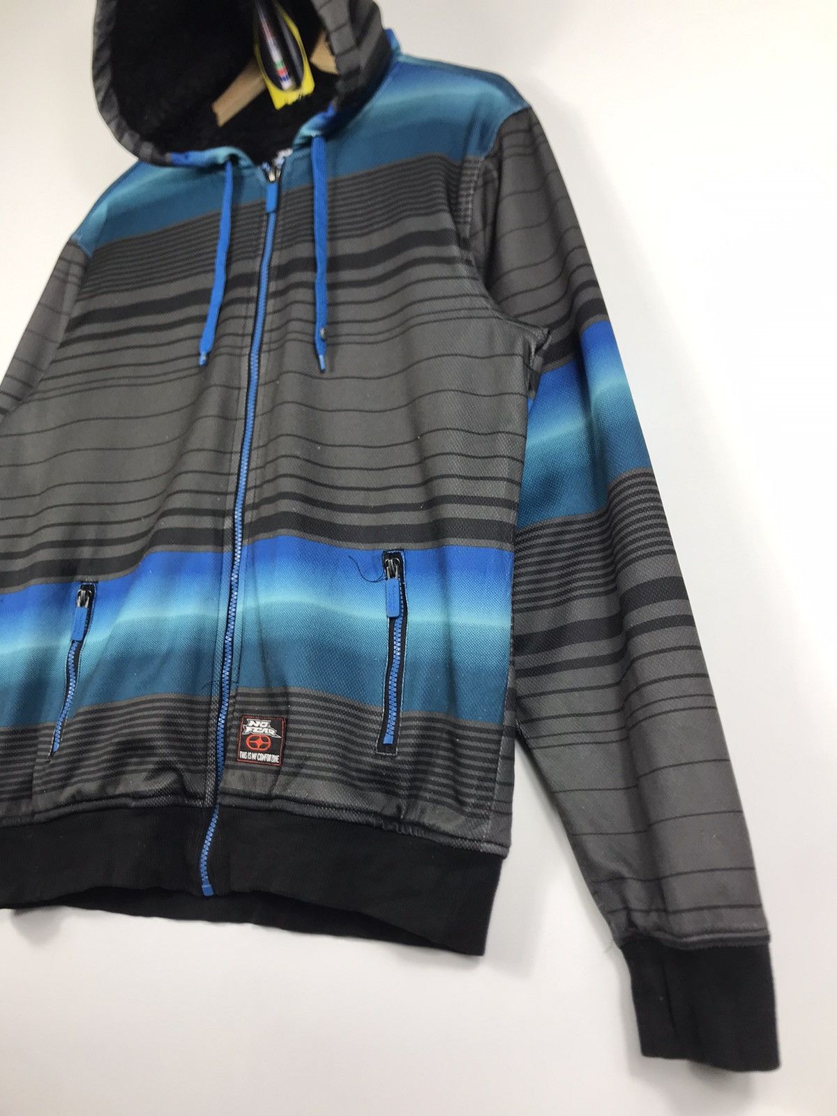 No Fear × Vintage ⚡️Vintage Y2K No Fear Hooded Fleece In Side Sweater Size US M / EU 48-50 / 2 - 3 Thumbnail