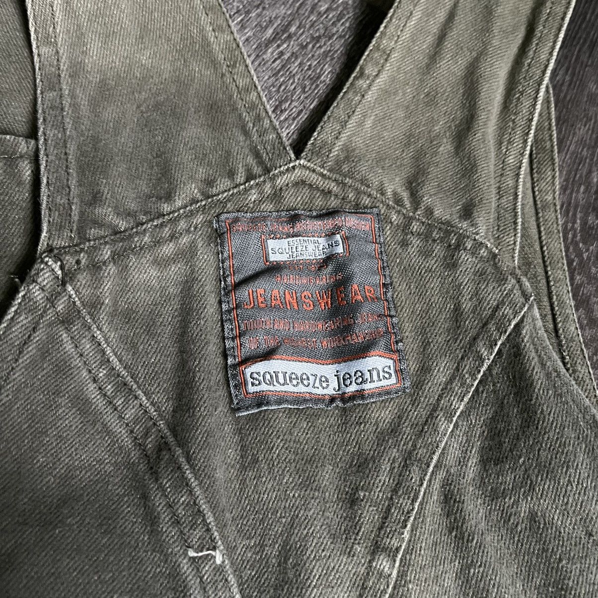Vintage Vintage 1990s Squeeze Jeans Washed Olive Denim Jean Overalls Size US 29 - 12 Thumbnail
