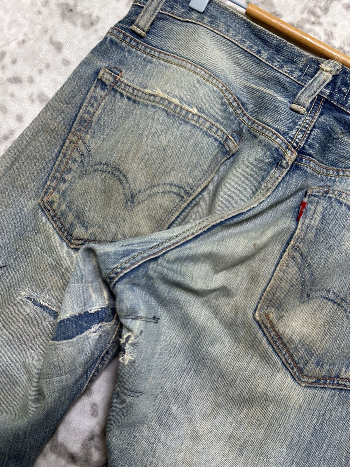 Edwin Vintage Edwin Distressed Mud Wash Denim Jeans Size US 33 - 15 Thumbnail