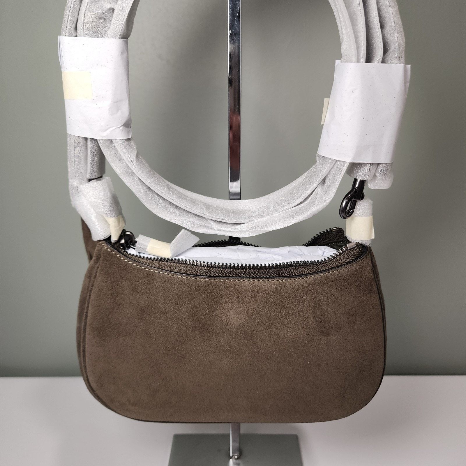 Coach NWT Coach CCE42 Teri Mini Crossbody Bag In Suede Army Green Size ONE SIZE - 5 Thumbnail