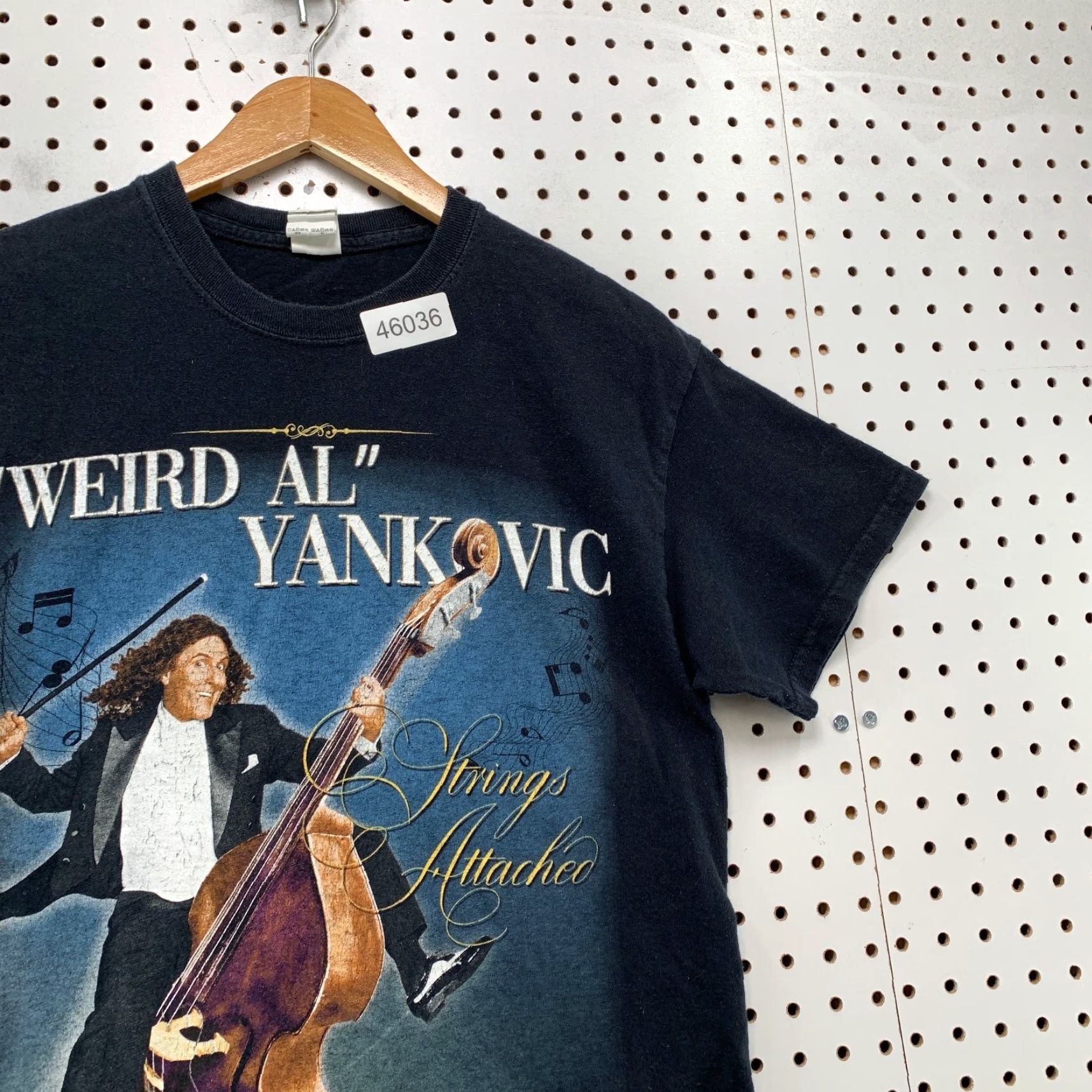 Gildan Weird Al Yankovic Shirt Mens Medium Black Strings Attached Tour Funny Shirt Size US M / EU 48-50 / 2 - 4 Thumbnail