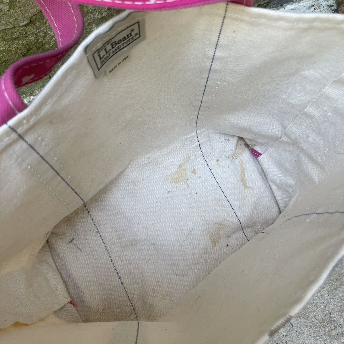 L.L. Bean Vintage L.L.Bean 90s Boat Tote Bag Pink Heart Handles Size ONE SIZE - 3 Thumbnail