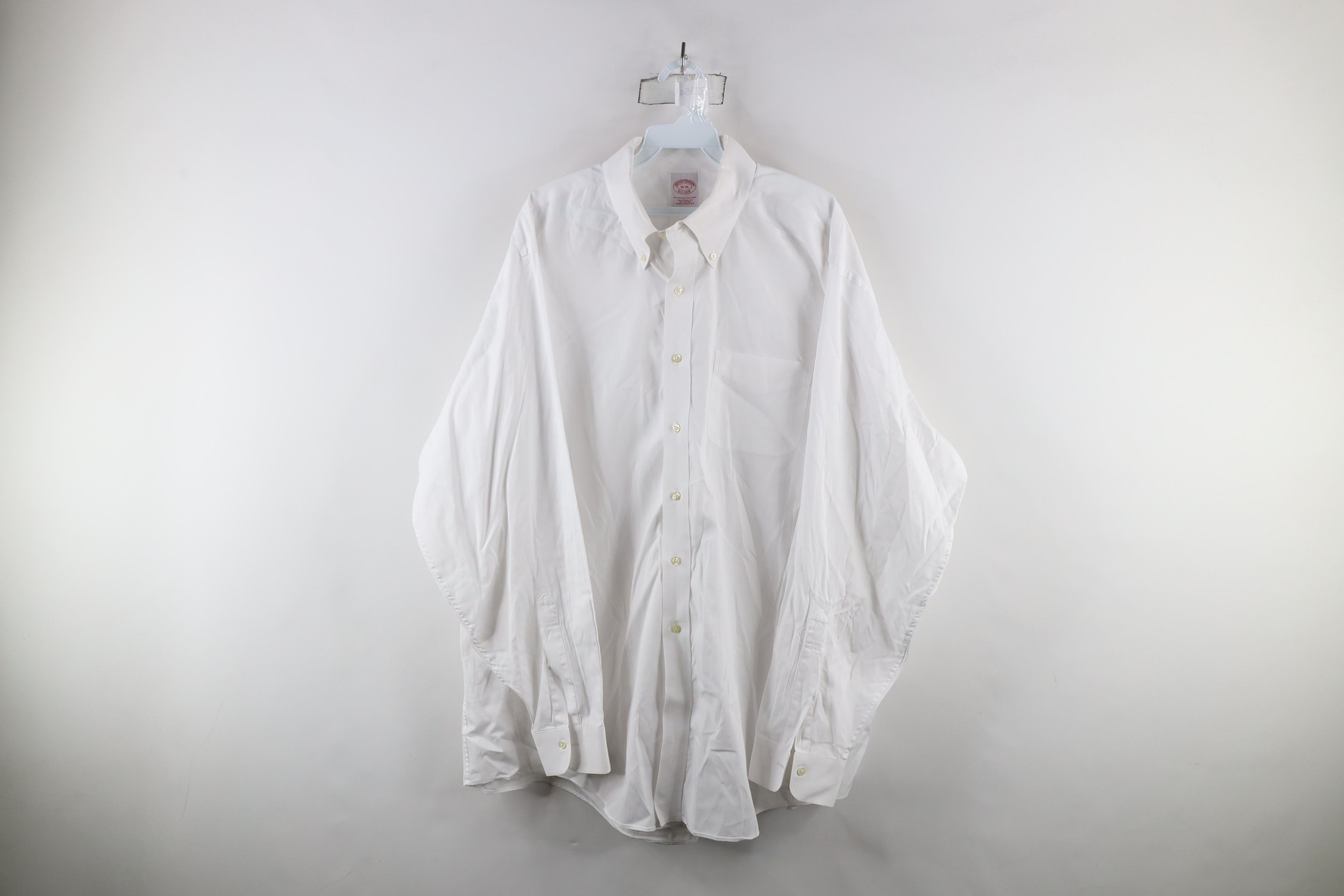 Brooks Brothers × Vintage Vintage 90s Brooks Brothers Cotton Button Down Shirt White Size US M / EU 48-50 / 2 - 1 Thumbnail