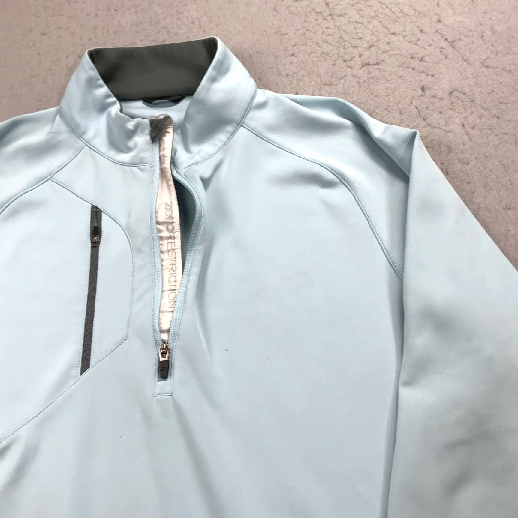 Vintage Zero Restriction Z500 Golf Jacket Mens Large Light Blue 1/4 Zip Tour Shirt Size US L / EU 52-54 / 3 - 3 Thumbnail