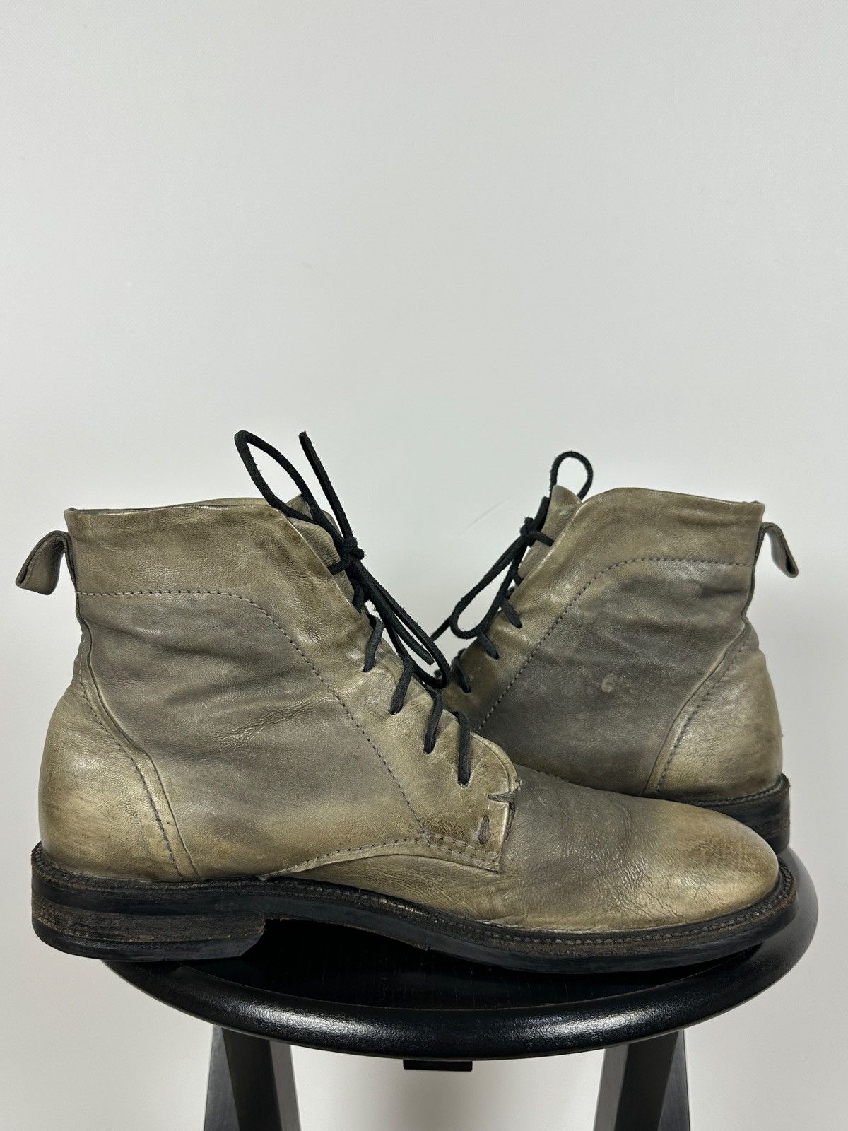 A.S.98 A.S.98 Distressed Leather Lace Up Ankle Boots Guidi Style Size US 10 / EU 43 - 9 Thumbnail
