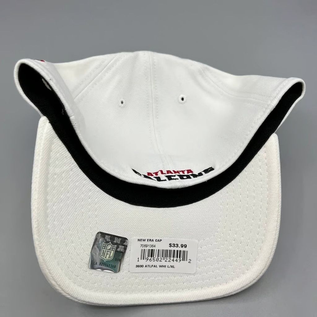 New Era Atlanta Falcons Hat Men L-XL White Stretch Fitted Cap New Size ONE SIZE - 5 Thumbnail