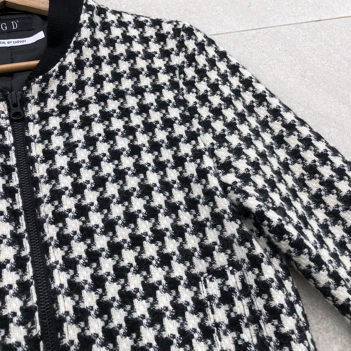 Japanese Brand Japanese Brand GGD Houndstooth Bomber Jacket In Black/white Size S / US 4 / IT 40 - 8 Thumbnail