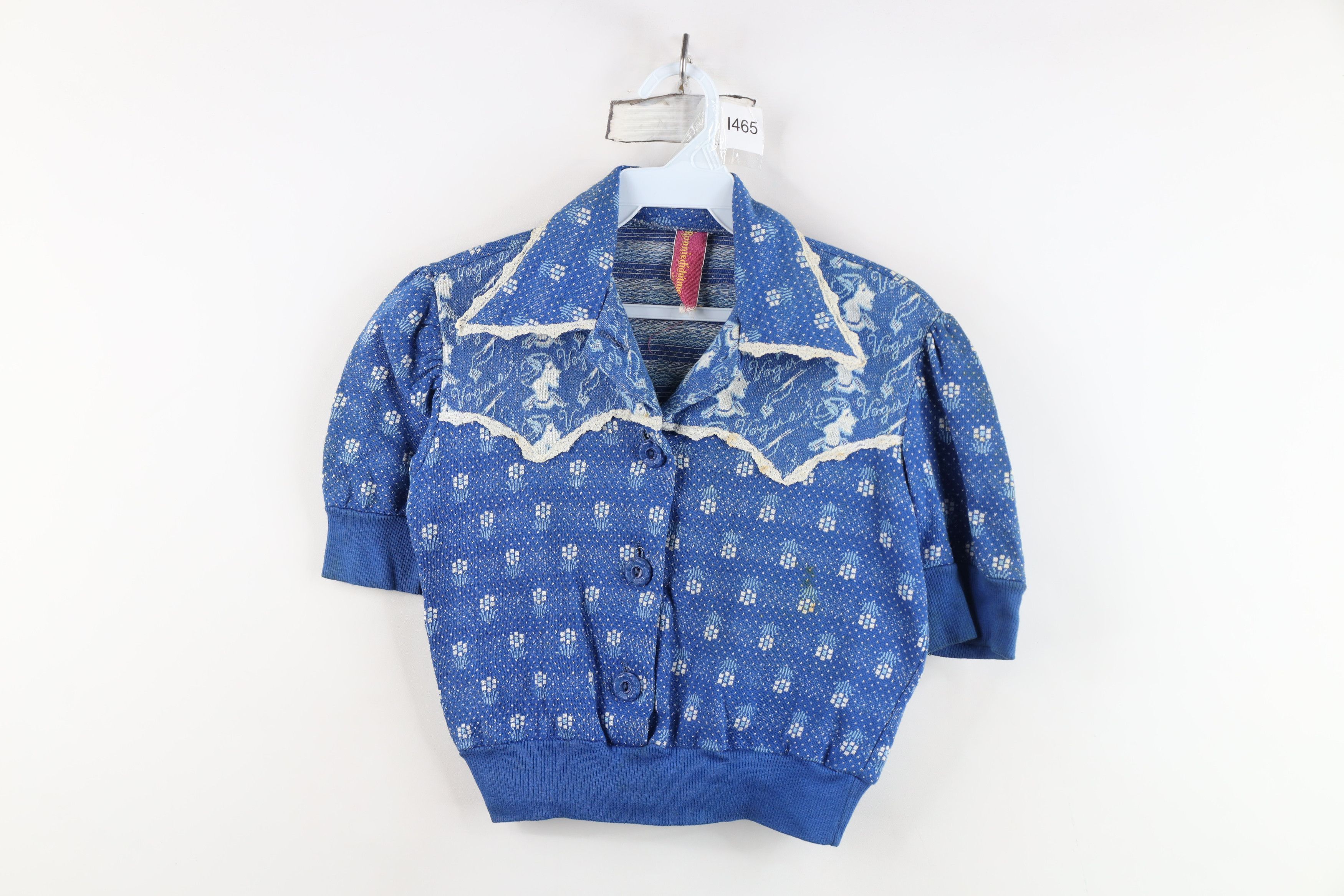 Vintage Vintage 60s Streetwear Flower Lace Knit Polo Shirt USA Size M / US 6-8 / IT 42-44 - 1 Thumbnail