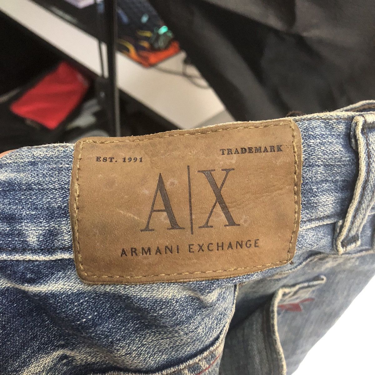 Armani Exchange DL Armani Exchange Blue Distressed Denim Pants #C277 Size US 34 / EU 50 - 22 Thumbnail