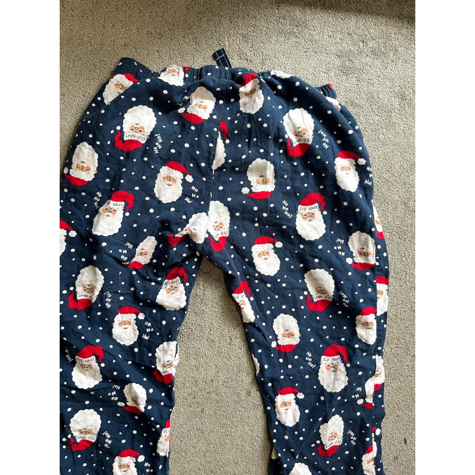 Old Navy Old Navy Pajama Pants Blue Flannel Santa Match The Fam Mid-Rise L Unisex Adults Size 36" / US 14 / IT 50 - 3 Thumbnail