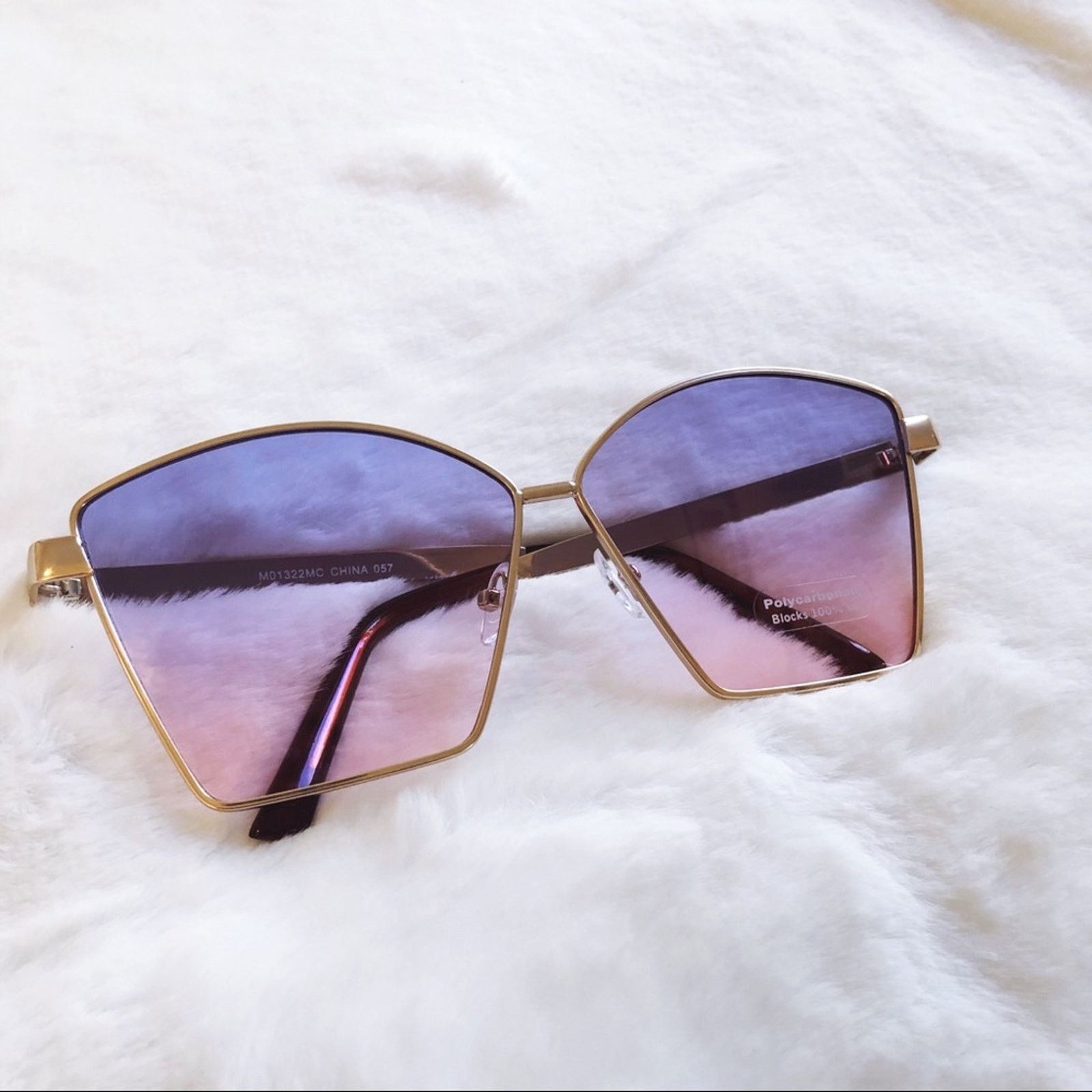 Other Aubrey Purple Gradient Oversized Sunglasses Size ONE SIZE - 1 Thumbnail