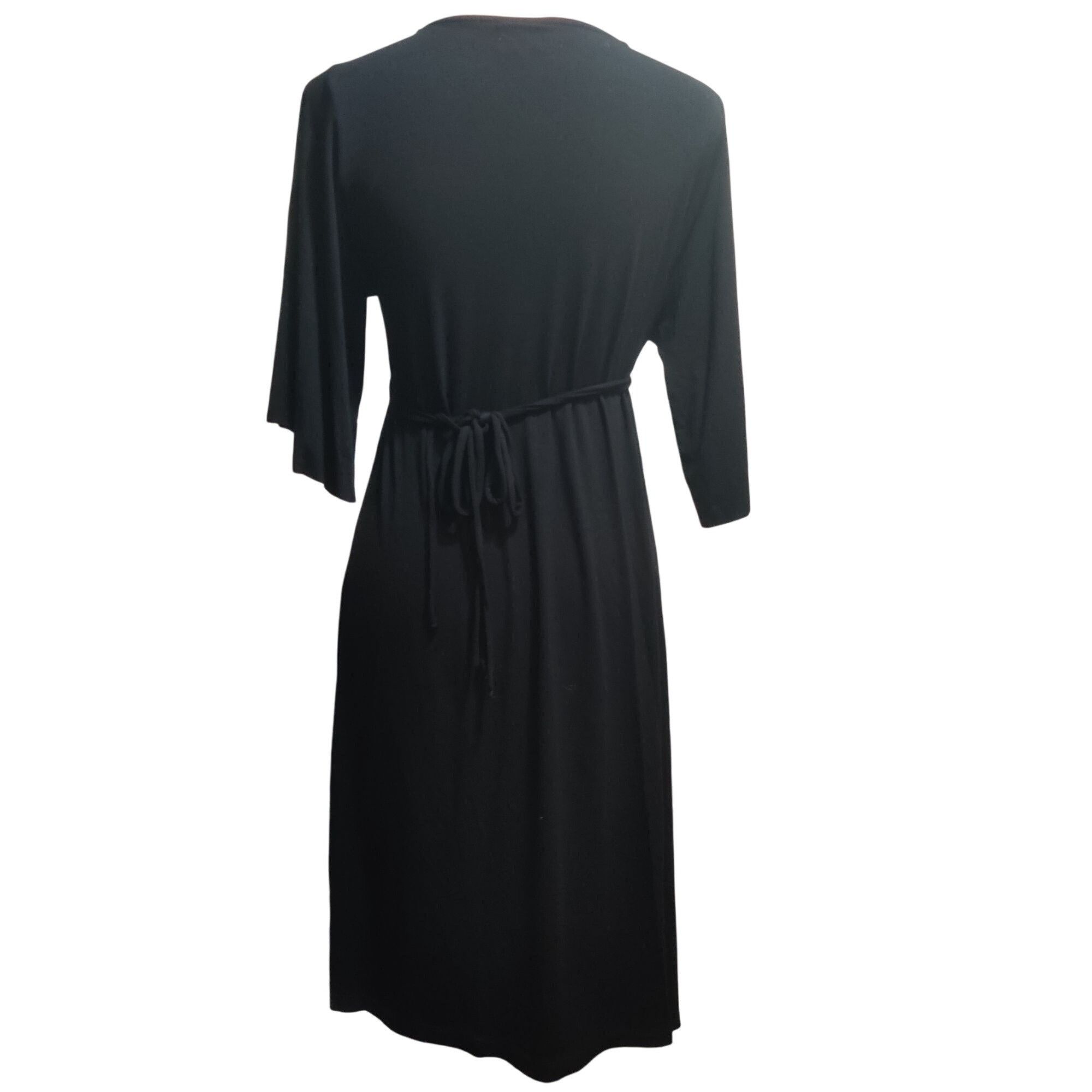 Other Olian XS Black V-Neck Maternity Dress Empire Tie Waist Knit Size XS / US 0-2 / IT 36-38 - 3 Thumbnail