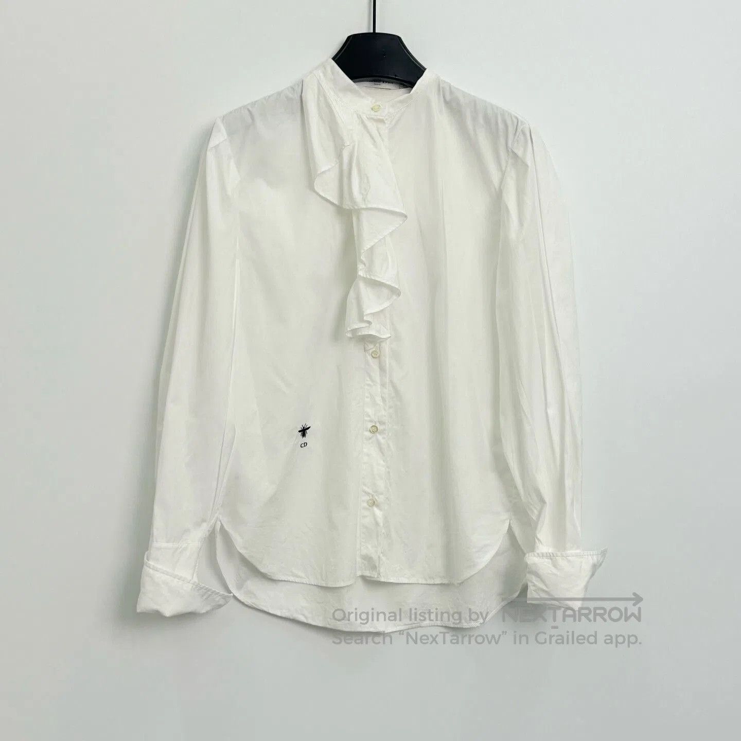 Dior Dior Solid Cotton Pleated Collar Shirt. Size XS / US 0-2 / IT 36-38 - 1 Thumbnail