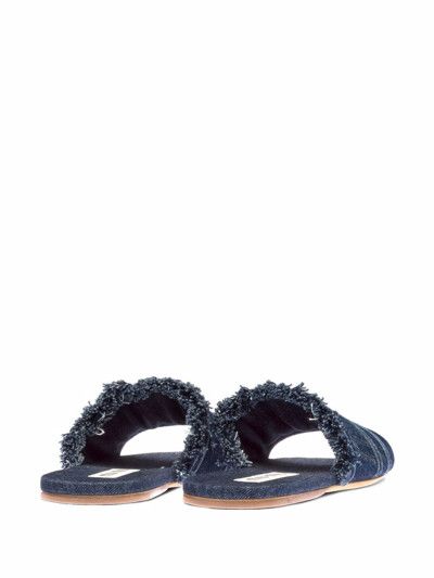 Miu Miu o1la1rc1a0724 Denim Sandals in Blue Size US 9 / IT 39 - 4 Thumbnail