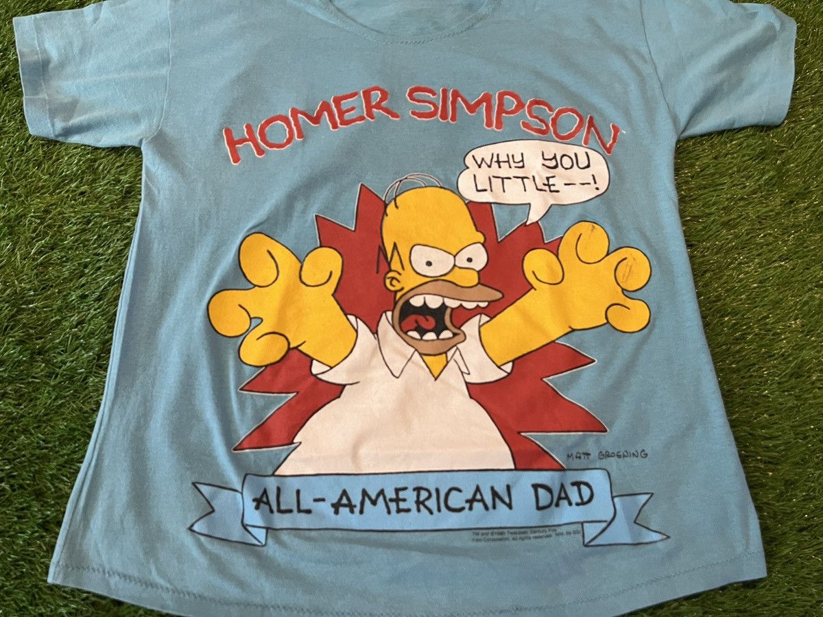 The Simpsons VTG Rare 1990 The Simpsons - Homer Dad 2-SIDED ‘Catch A Wave Size US L / EU 52-54 / 3 - 2 Thumbnail