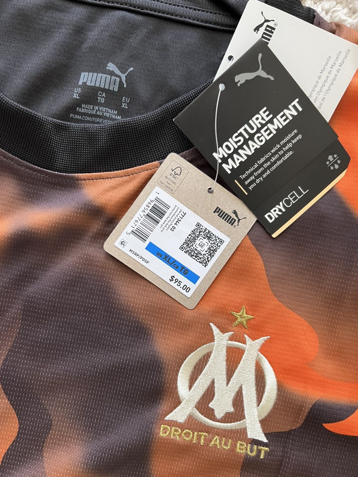 Puma Olympique De Marseille Authentic 3rd Jersey Puma Soccer Size US XL / EU 56 / 4 - 3 Thumbnail