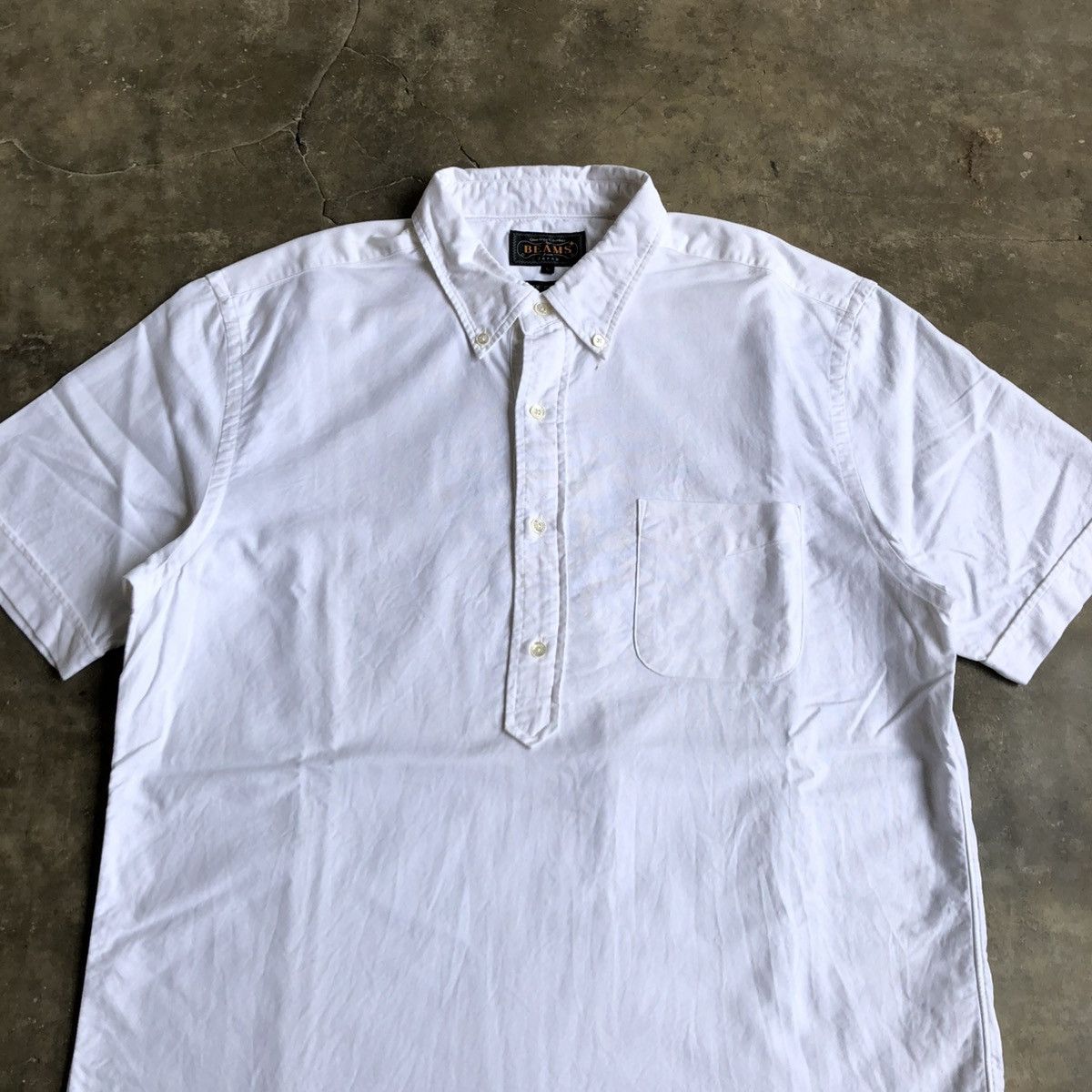 Beams Plus 🇯🇵 2000s Beams Plus Japan Oxford Halfbutton Shirt White Size US L / EU 52-54 / 3 - 2 Thumbnail