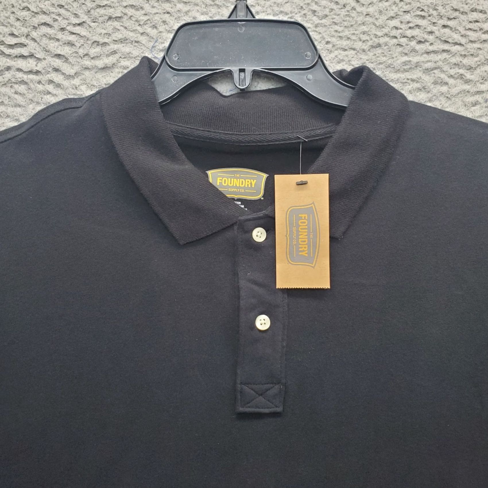 Vintage Foundry Polo Shirt Mens 2XL Black Stretch Long Sleeve Relaxed Fit Collar Popover - Durable & Comfortable Size US XXL / EU 58 / 5 - 5 Thumbnail