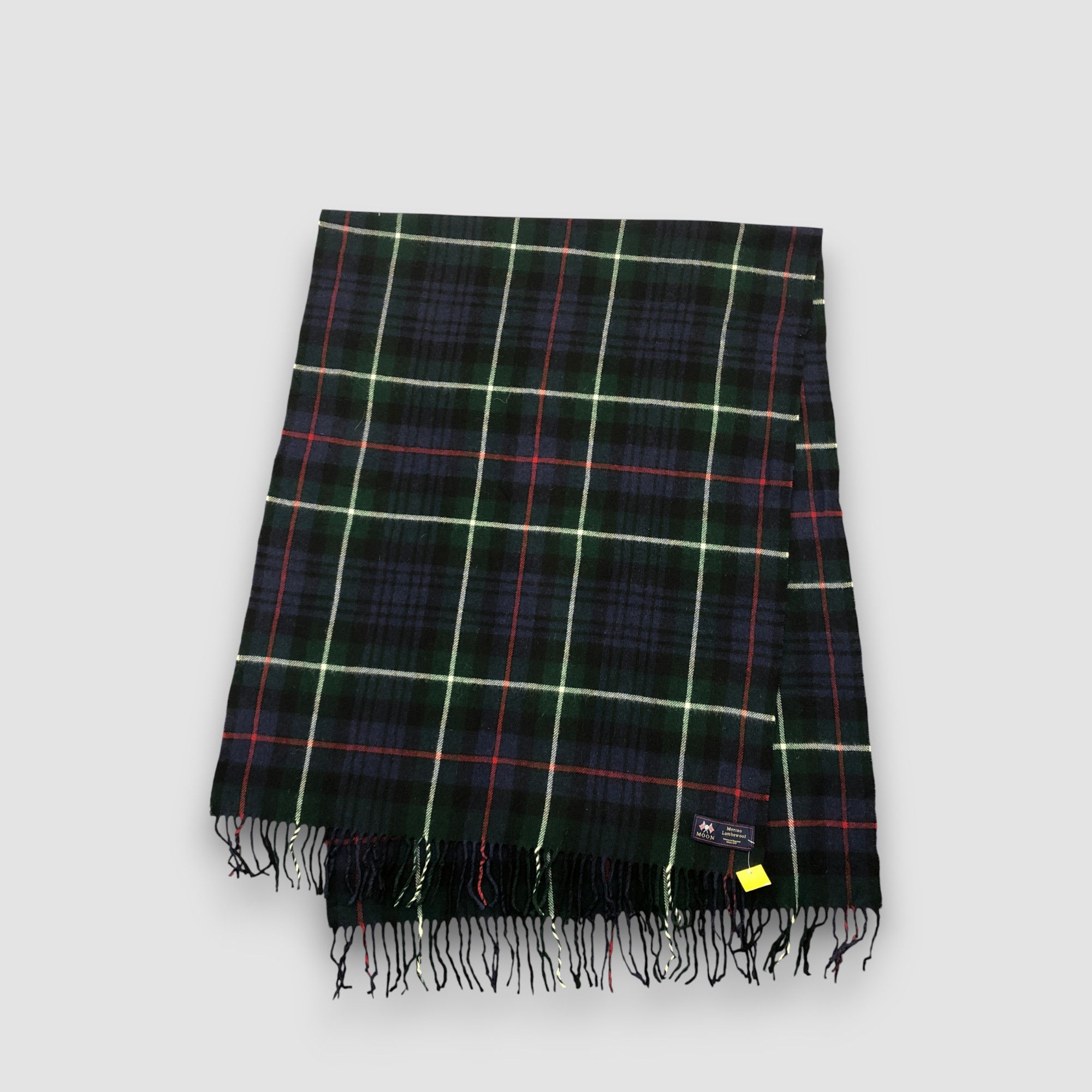Vintage Vintage Moon Scarf Merino Wool Tartan Plaid Check Scarves Size ONE SIZE - 4 Thumbnail