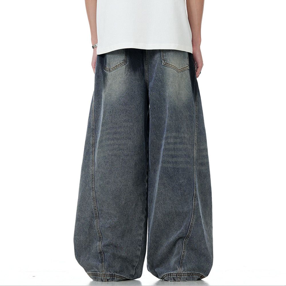 Jean Graffiti Spliced Denim Pants Men's Ripped Size US 29 - 2 Thumbnail