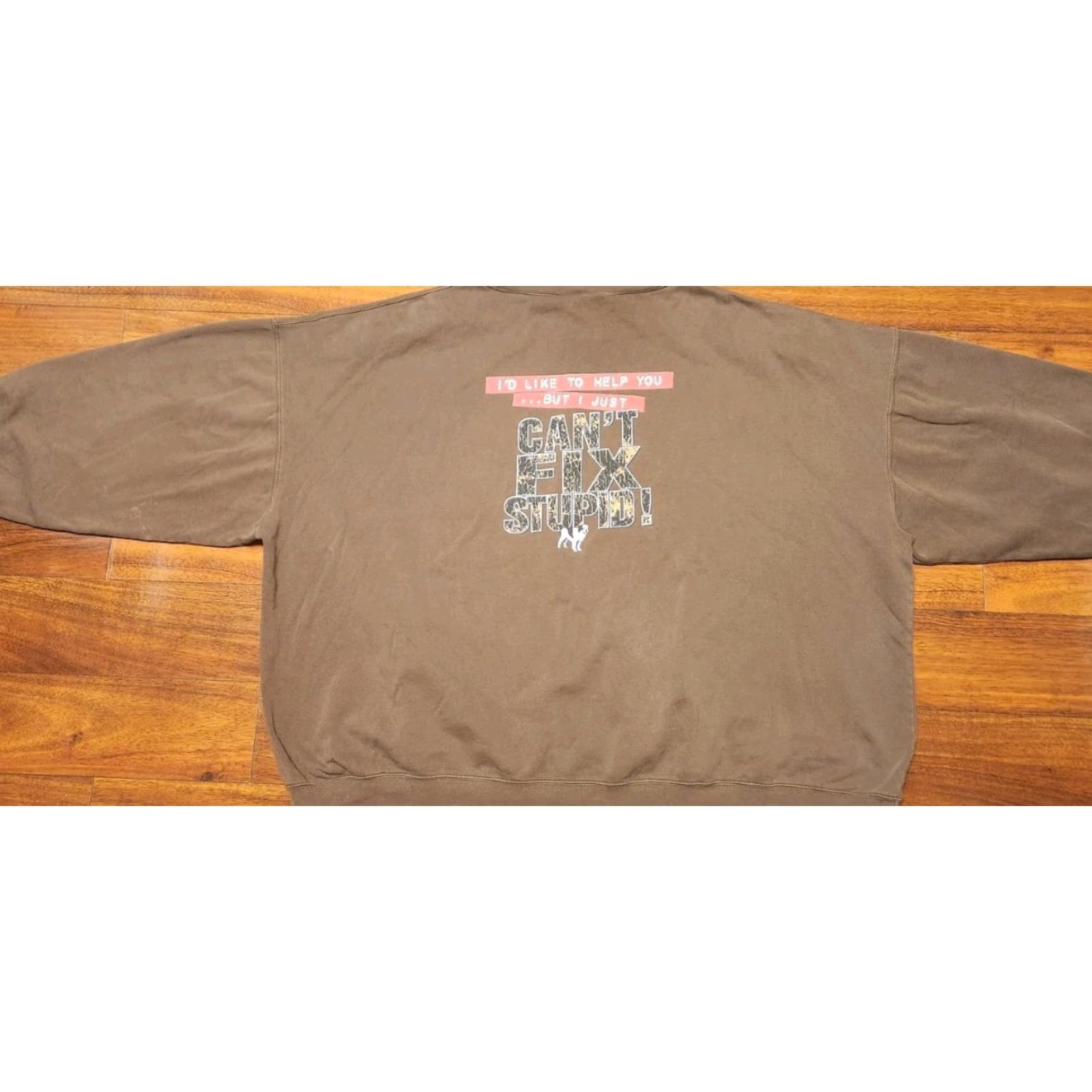 Big Dogs VINTAGE Big Dogs Sweatshirt Men's 6XL Can't Fix Stupid Grunge Hipster Vintage Sweater Shirt Size US XXL / EU 58 / 5 - 5 Thumbnail