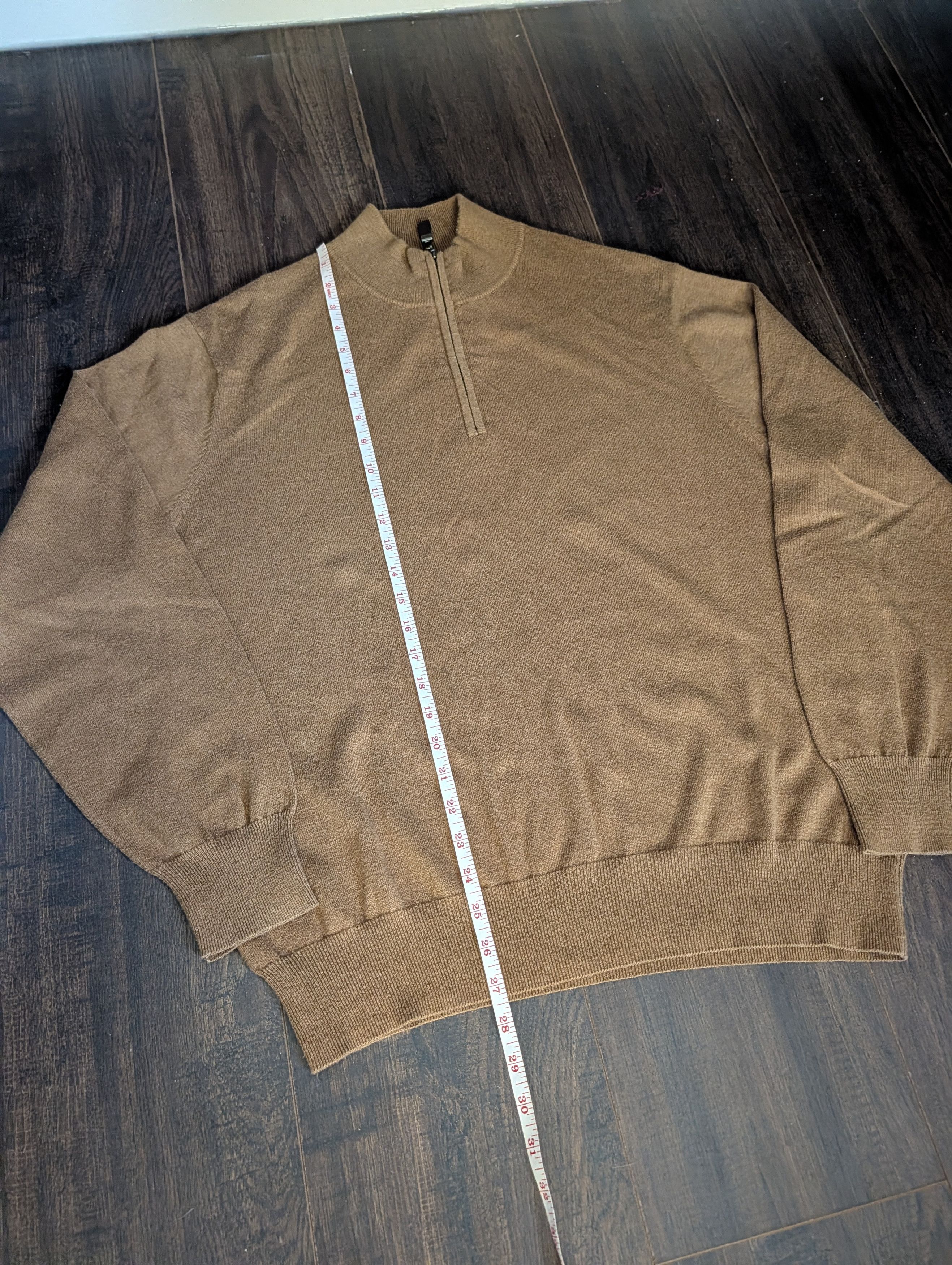 Orvis Cotton/silk/cashmere tan knit 1/4 zip sweater XL Size US XL / EU 56 / 4 - 16 Thumbnail