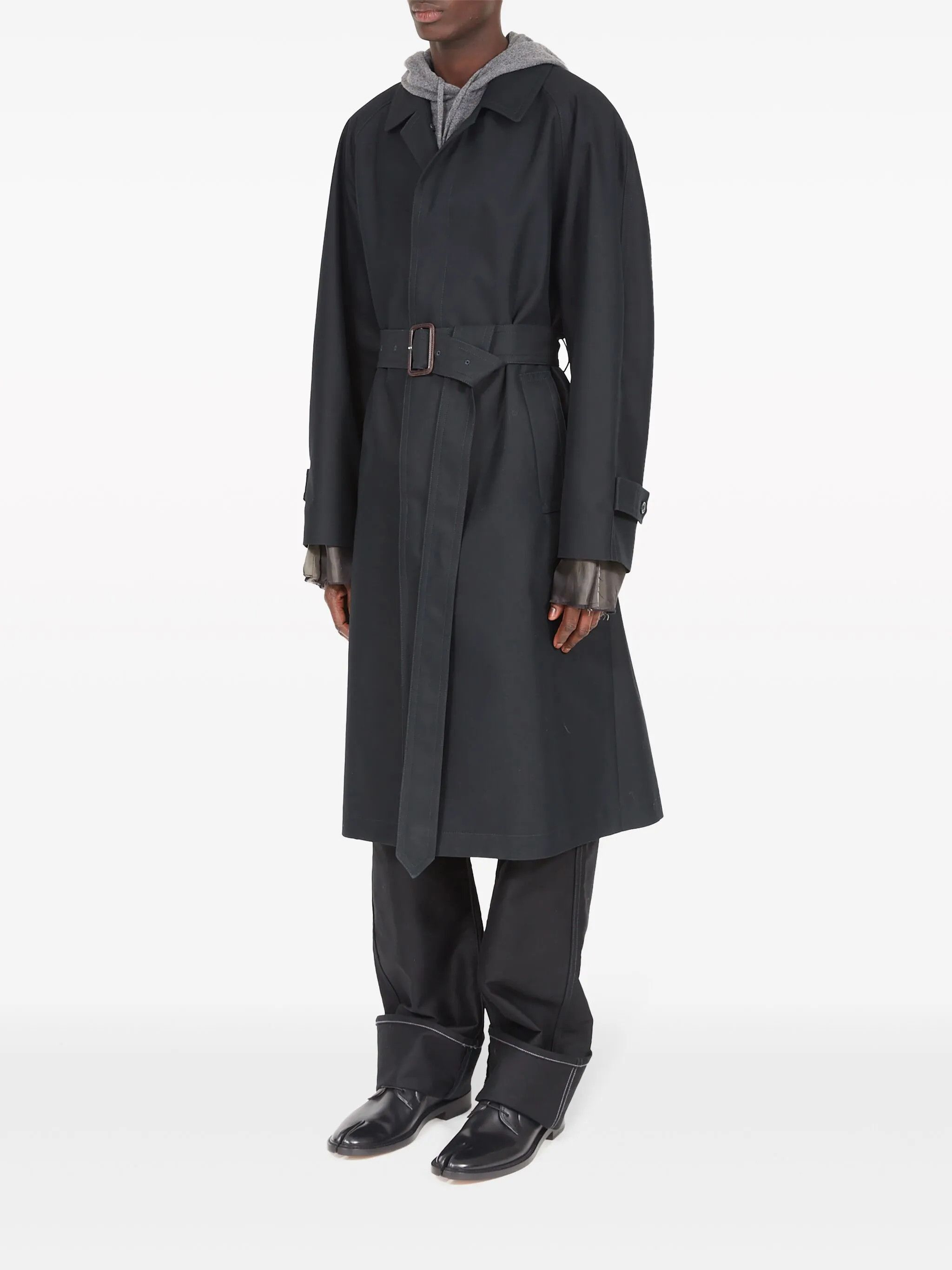 Maison Margiela oc11z0426 Belt & Rainbow Colors Trench Coat in Black Size US M / EU 48-50 / 2 - 6 Thumbnail