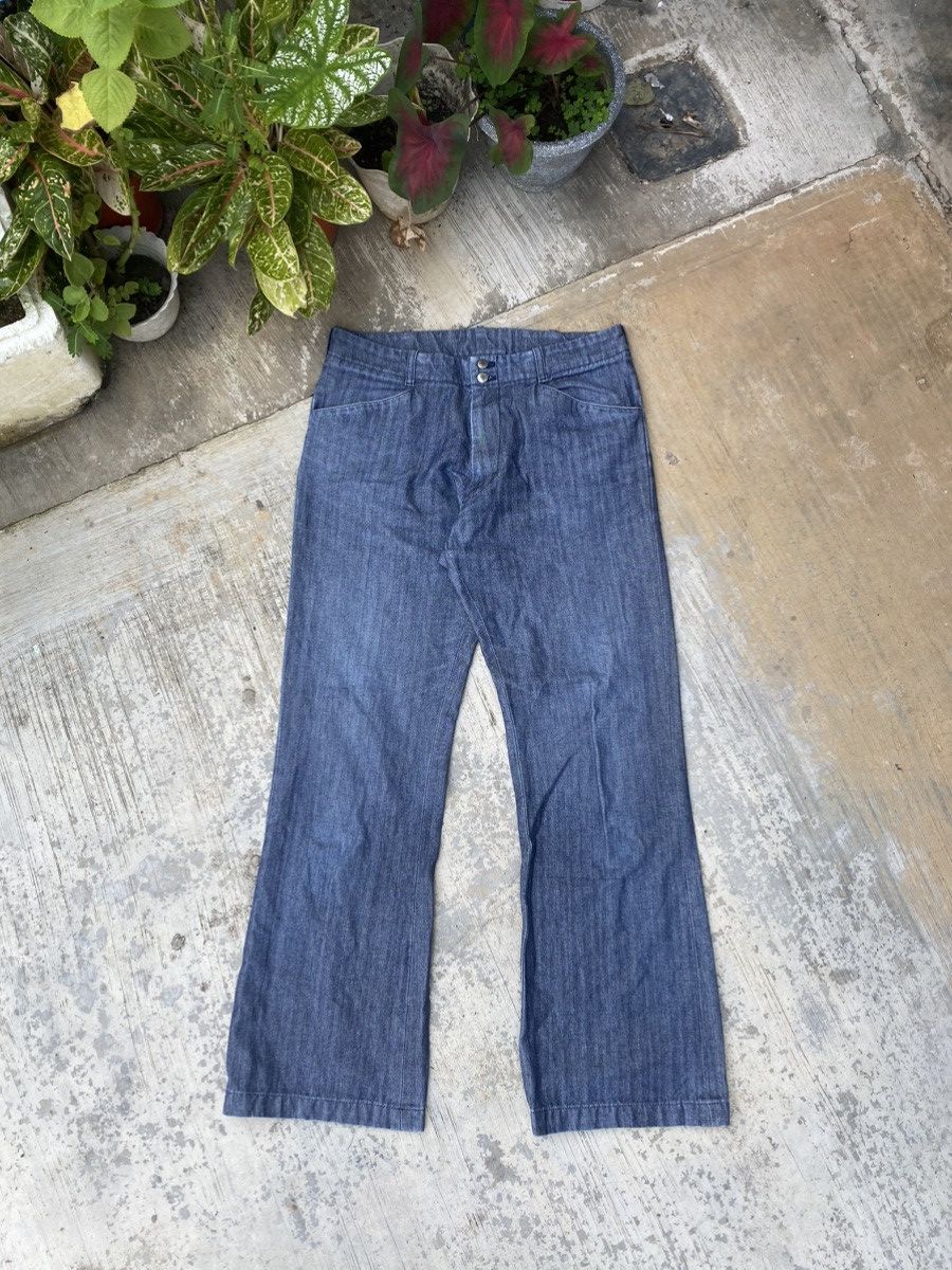image of Katharine Hamnett London Hamnett Harringbone Cotton Twill Flare Pants in Herringbone, Women's (Size