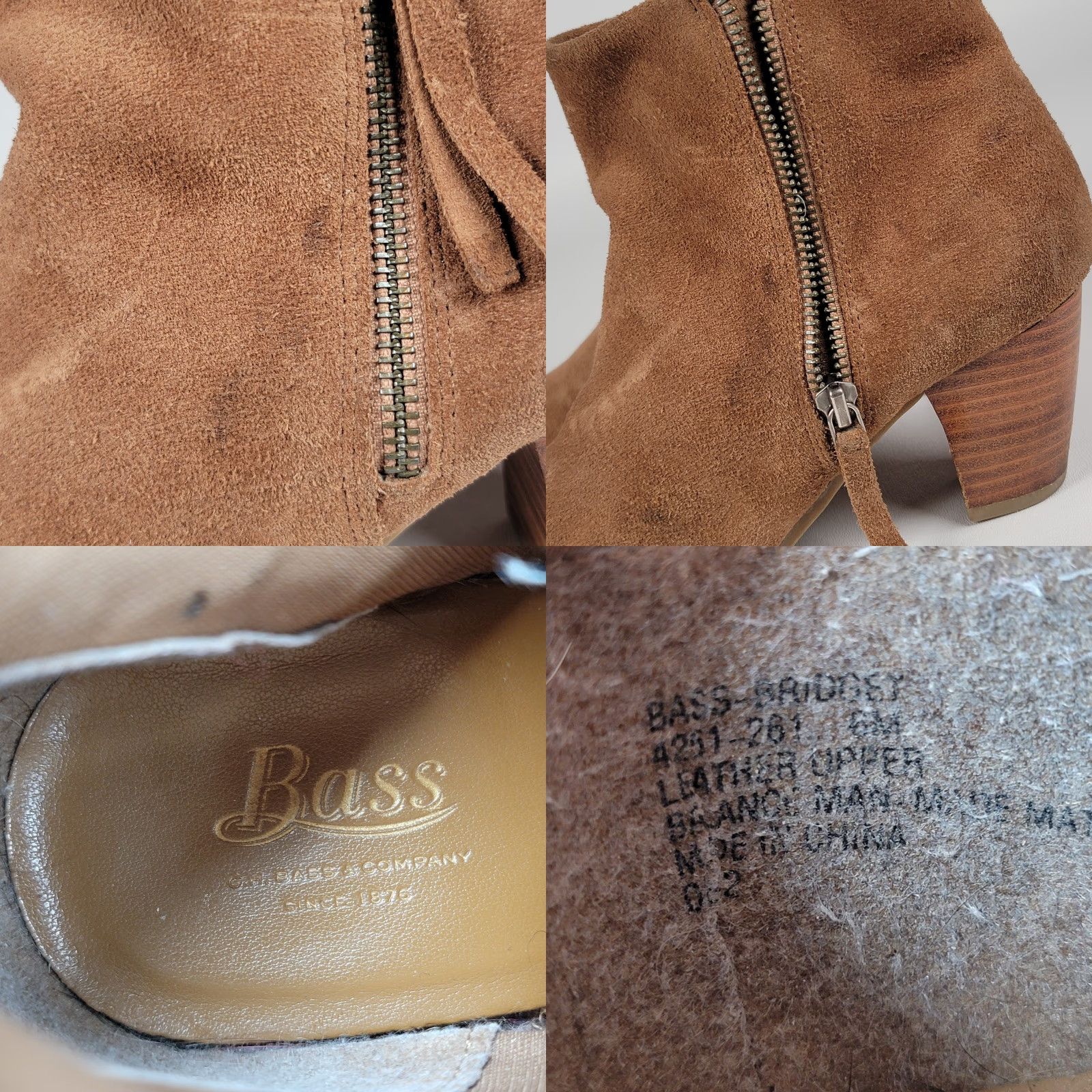 Camel Bass Women's Bridget Boots Size 6 Tan Camel Suede Block Heel Boho Comfy Bootie Size US 6 / IT 36 - 9 Thumbnail
